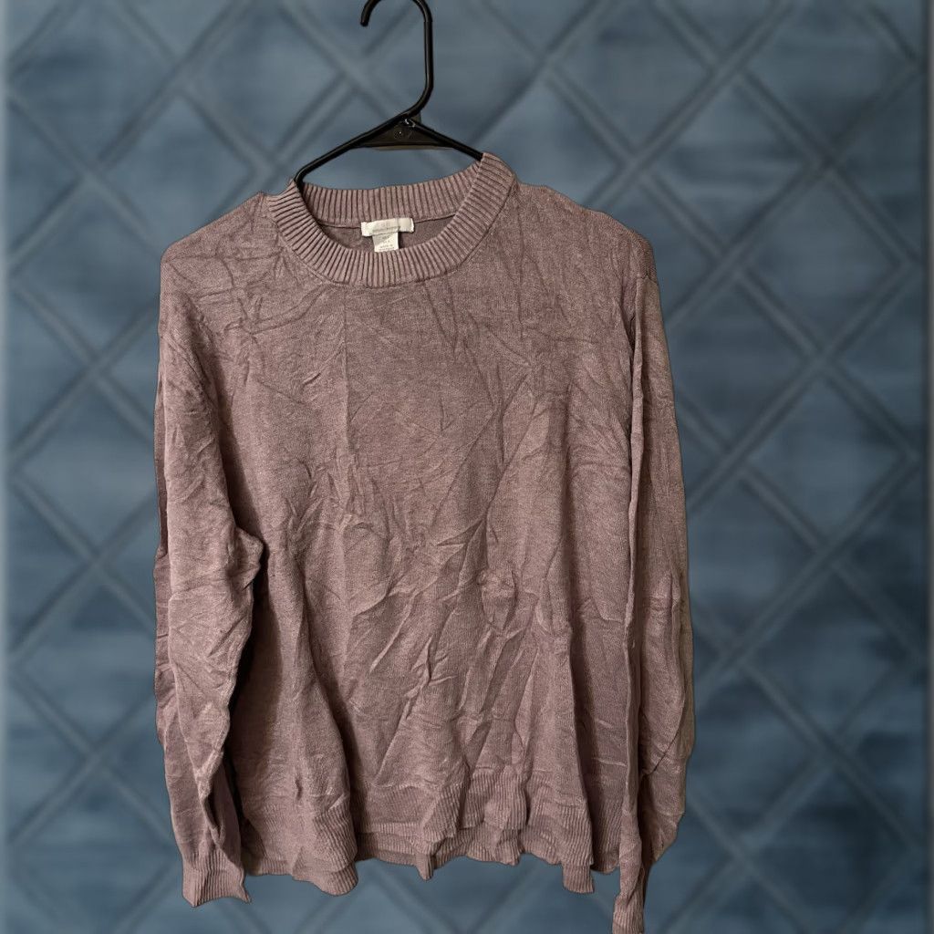 H&M VINTAGE H&M Women's Pullover Sweater Knit Long Sleeve Crew Neck Size Large Blue Heathered Casual Fall Fashion Size L / US 10 / IT 46 - 1 Thumbnail
