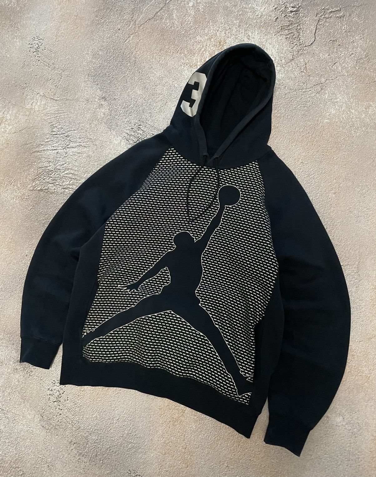 Jordan Brand Vintage Air Jordan Reflective Big Logo Black Hoodie Size US M / EU 48-50 / 2 - 2 Thumbnail