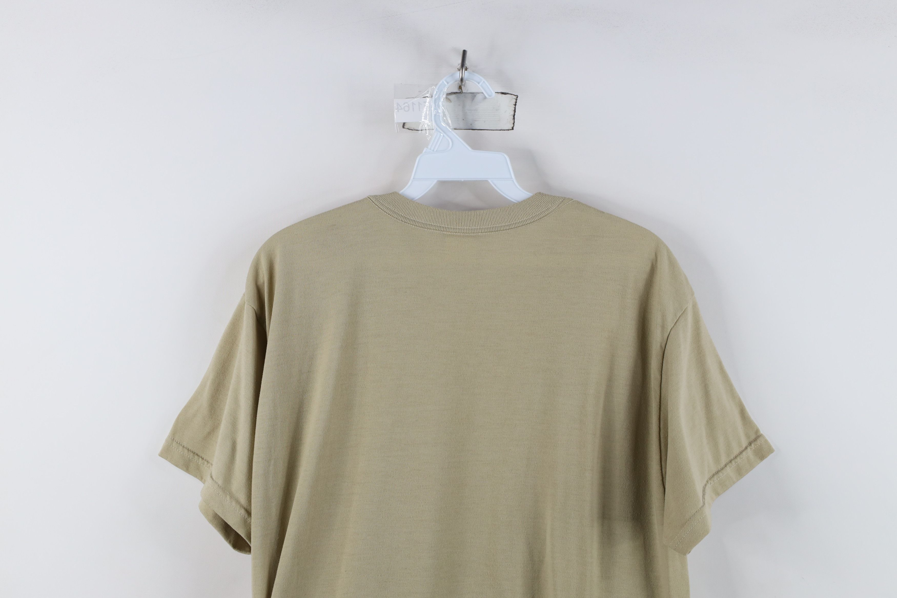 Vintage Vintage 90s Streetwear Blank Knit Short Sleeve T-Shirt Tan Size US L / EU 52-54 / 3 - 9 Thumbnail