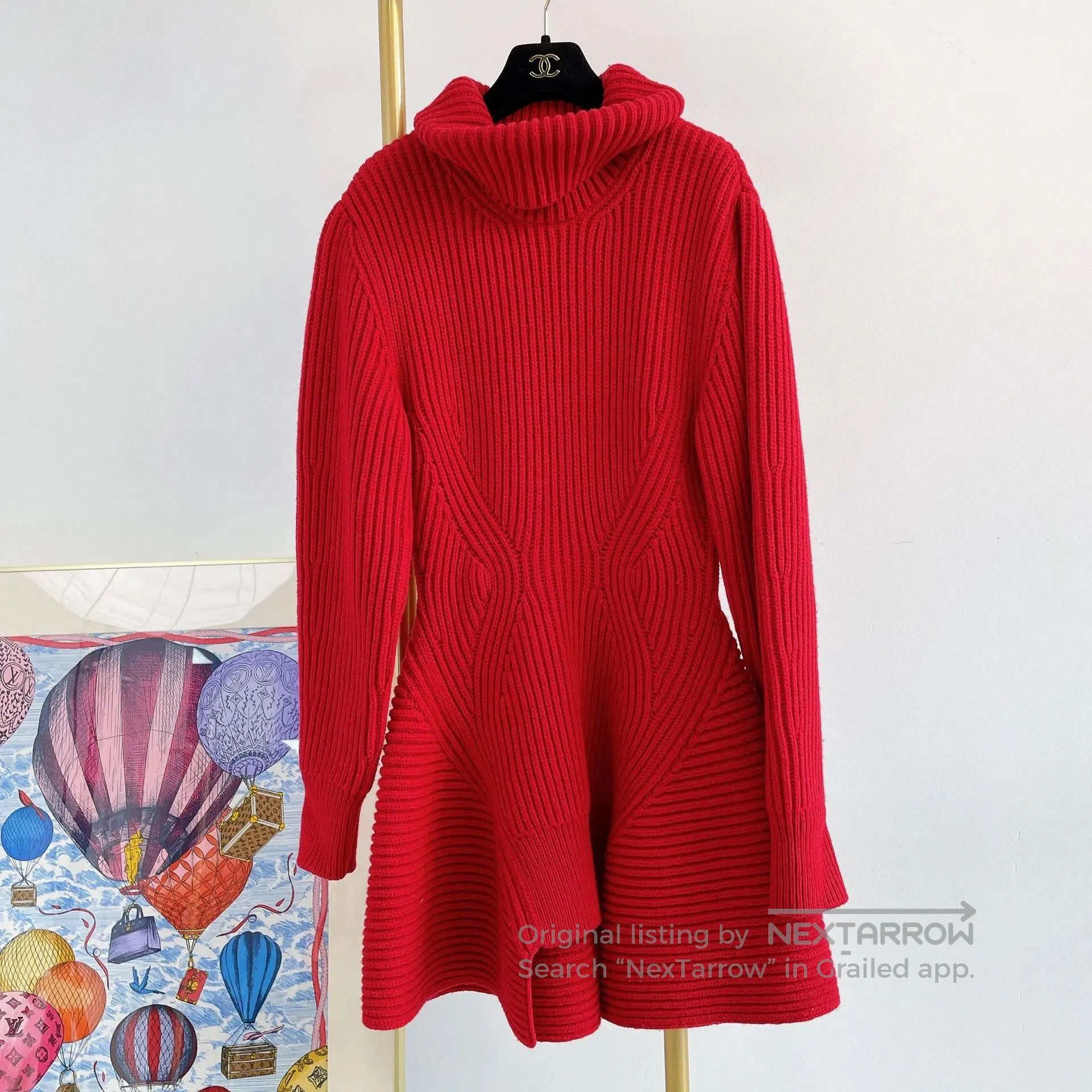 Alexander McQueen Alexander McQueen Red Turtleneck Knit Dress. Size S / US 4 / IT 40 - 1 Thumbnail