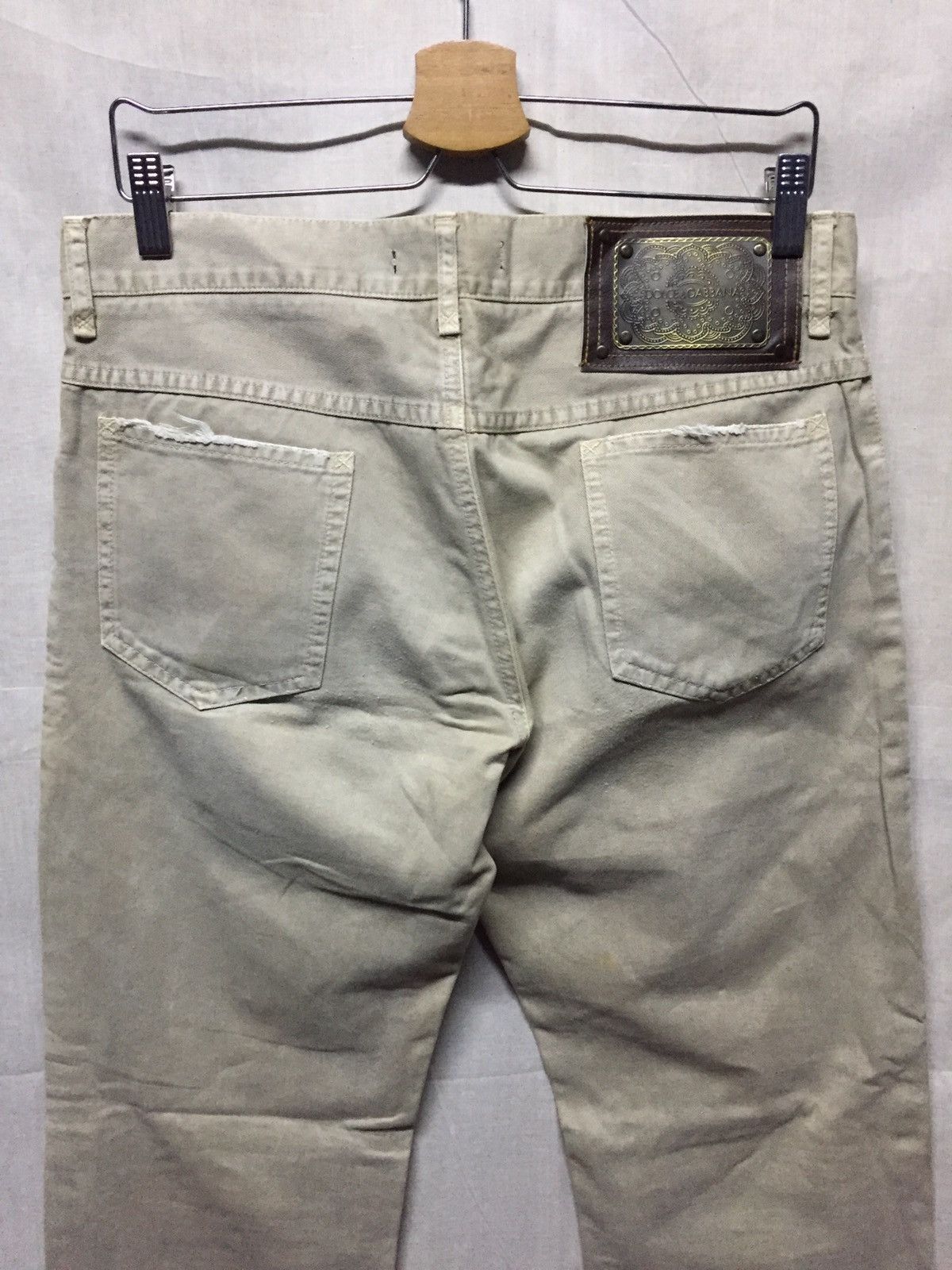 Dolce & Gabbana D&G Distressed Pocket Beige Casual Pants Size US 32 / EU 48 - 4 Thumbnail