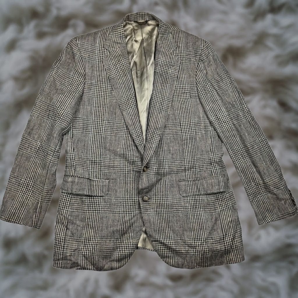 Vintage VTG Corbin Men’s Wool Tweed Blazer 2-Button Black White Houndstooth 44R Jacket Blazer N/A Mens Size 44R - 1 Thumbnail