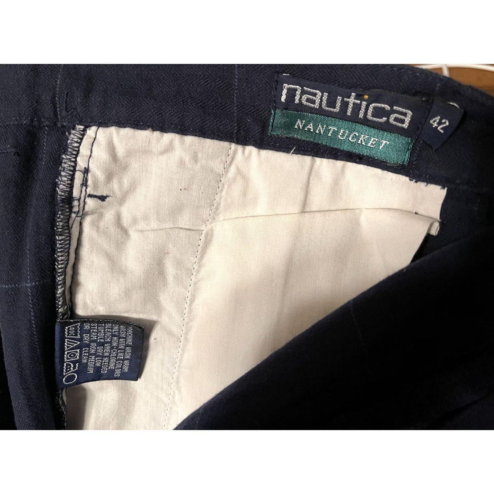 Nautica VINTAGE Nautica Nantucket Navy Blue Window Pane Check Yarndye Shorts Men's 42 Size US 42 / EU 58 - 4 Thumbnail