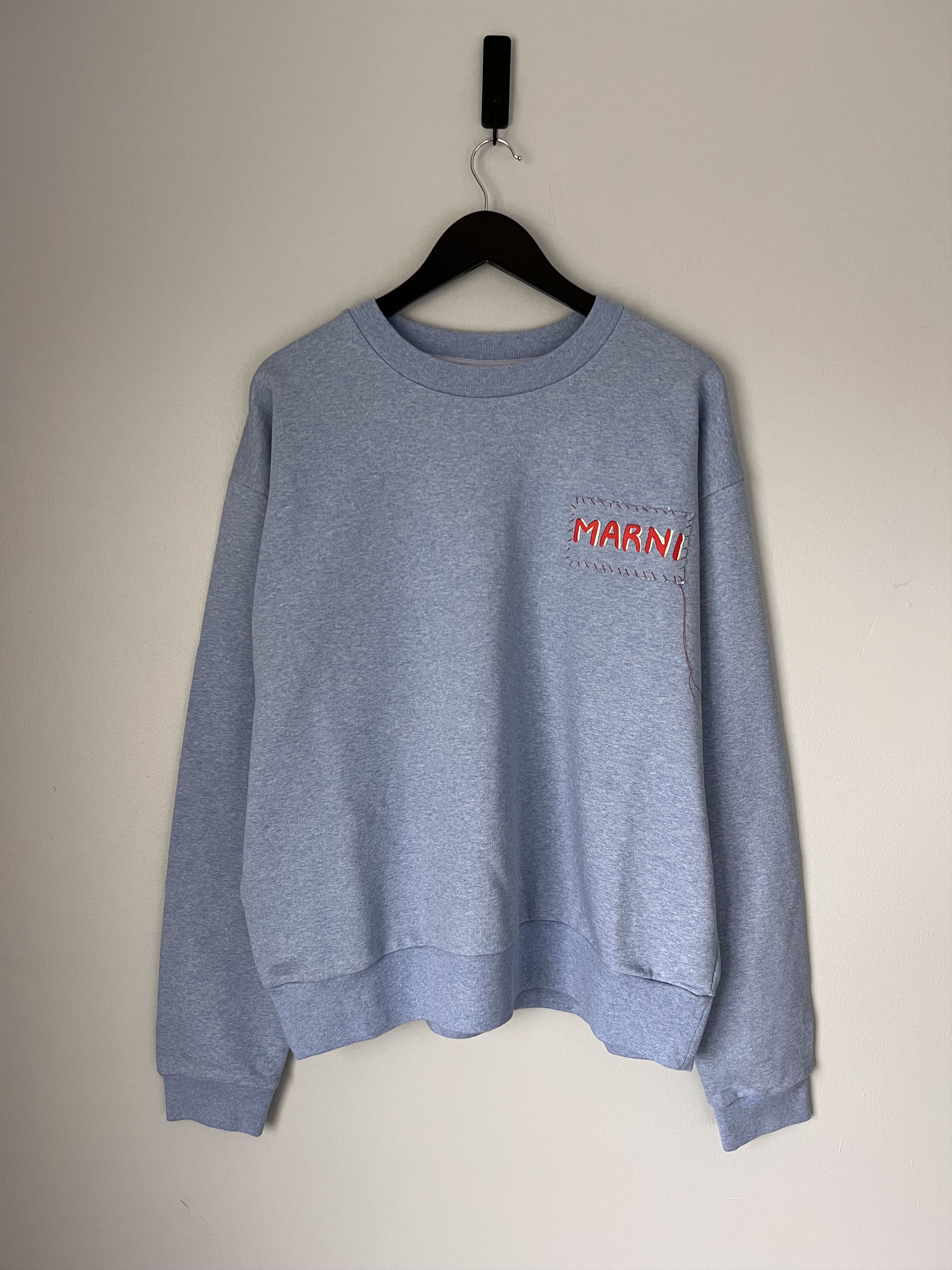 Marni Marni Mini Logo Patch Sweatshirt in Light Blue Size US M / EU 48-50 / 2 - 1 Thumbnail