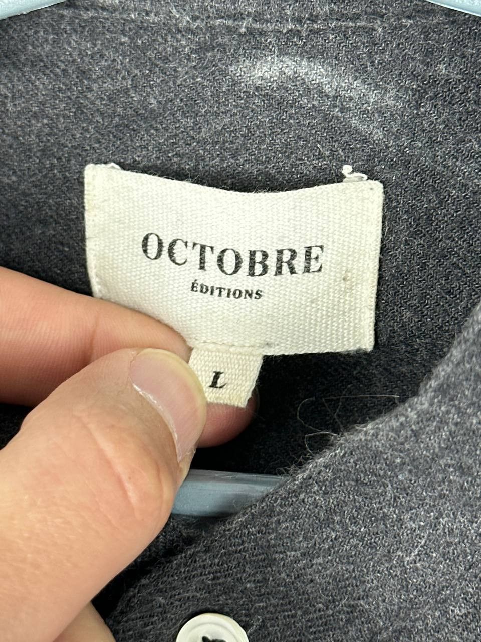 Other Octobre Editions Casual Grey Cotton Shirt Size US L / EU 52-54 / 3 - 5 Thumbnail