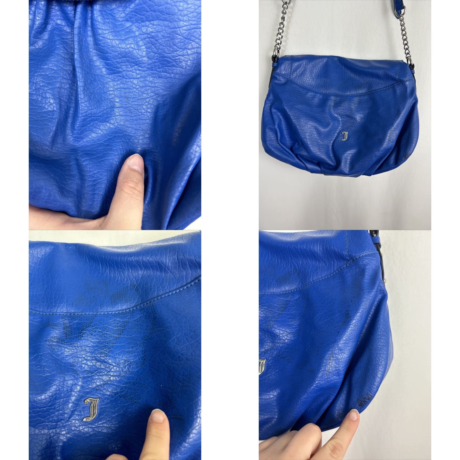 Juicy Couture Juicy Couture Crossbody Handbag Royal Blue Metallic Accents Large Leather Faux Leather Gold Crossbody Strap Women Size ONE SIZE - 9 Thumbnail