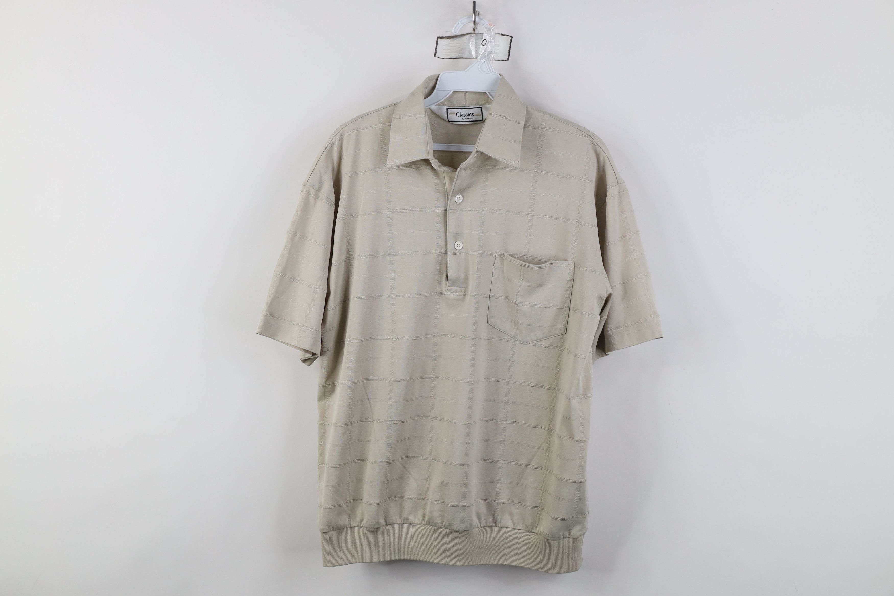 Vintage Vintage 90s Streetwear Knit Pullover Polo Shirt Beige Size US M / EU 48-50 / 2 - 1 Thumbnail
