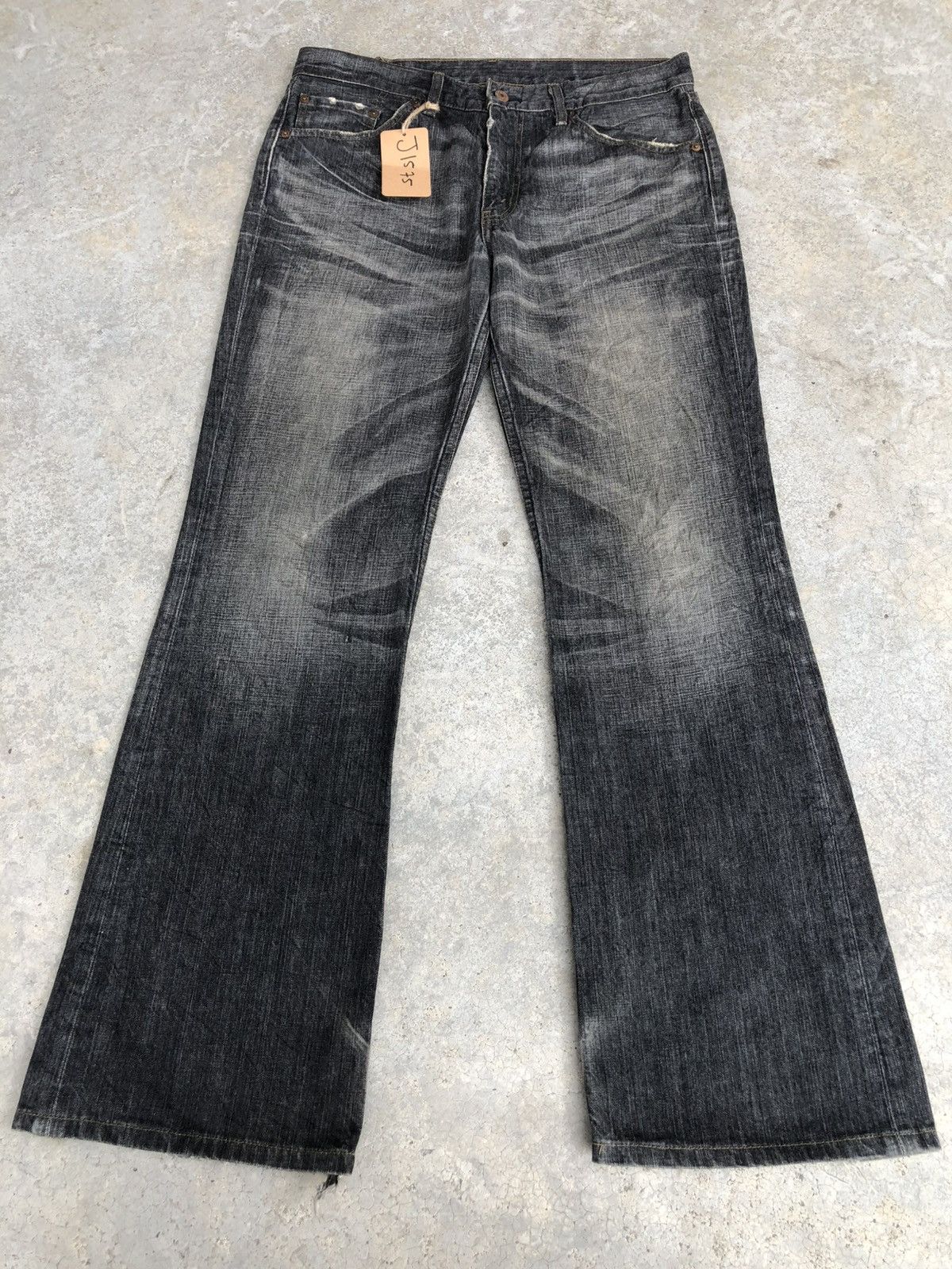 If Six Was Nine Y2k Levi’s 517 Flared Jeans Distressed Denim Size US 33 - 2 Thumbnail