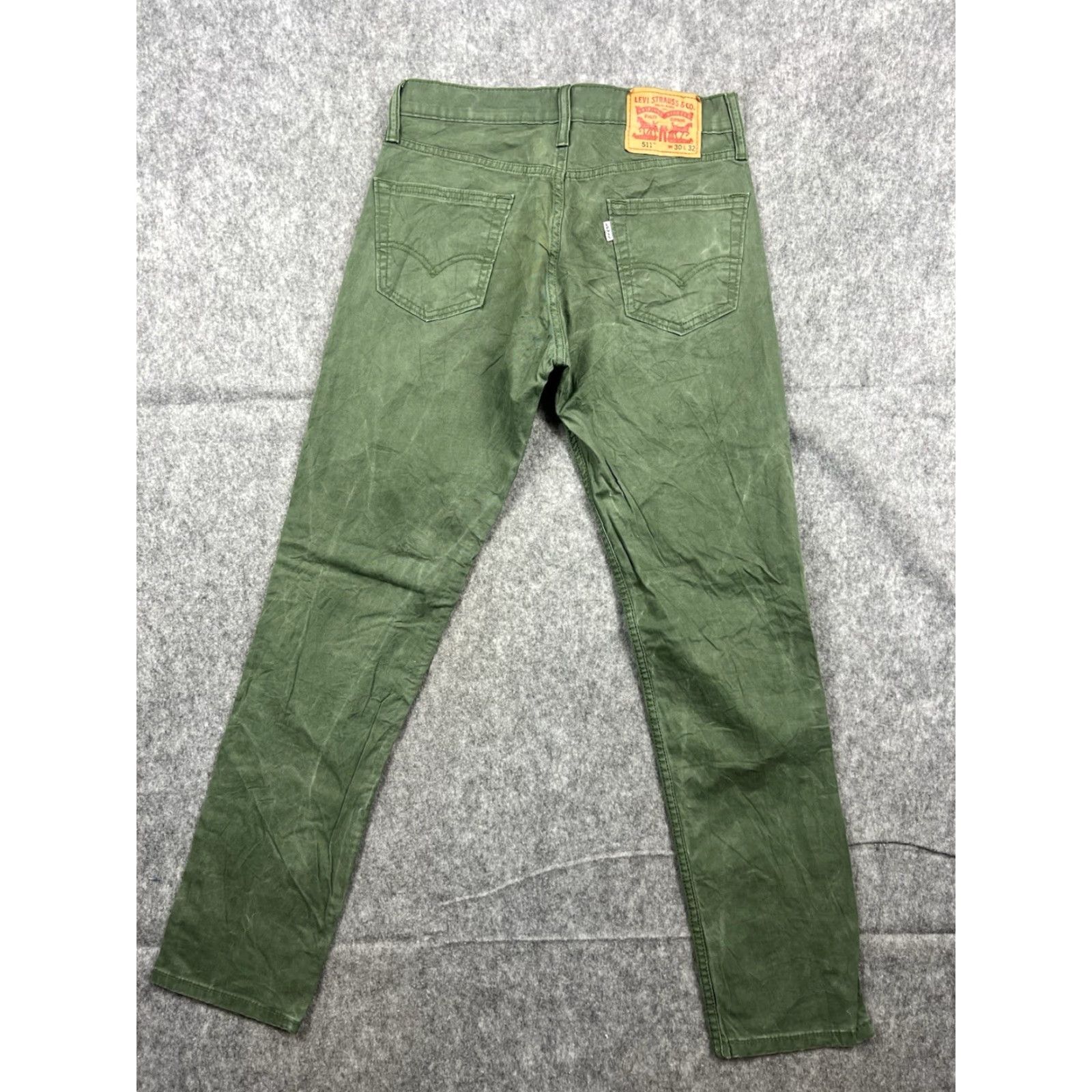 Levi's Levi's 511 Men's Jeans Slim Straight Green Regular 30x32 Denim Cotton Blend Button Zip Pocket 5-Pocket Style USA 500 Series Size US 30 / EU 46 - 2 Thumbnail
