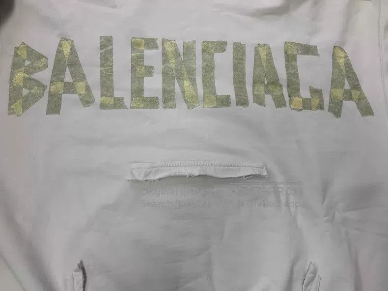 Balenciaga Balenciaga Ripped Letter Print Hooded Sweatshirt Size US XS / EU 42 / 0 - 3 Thumbnail