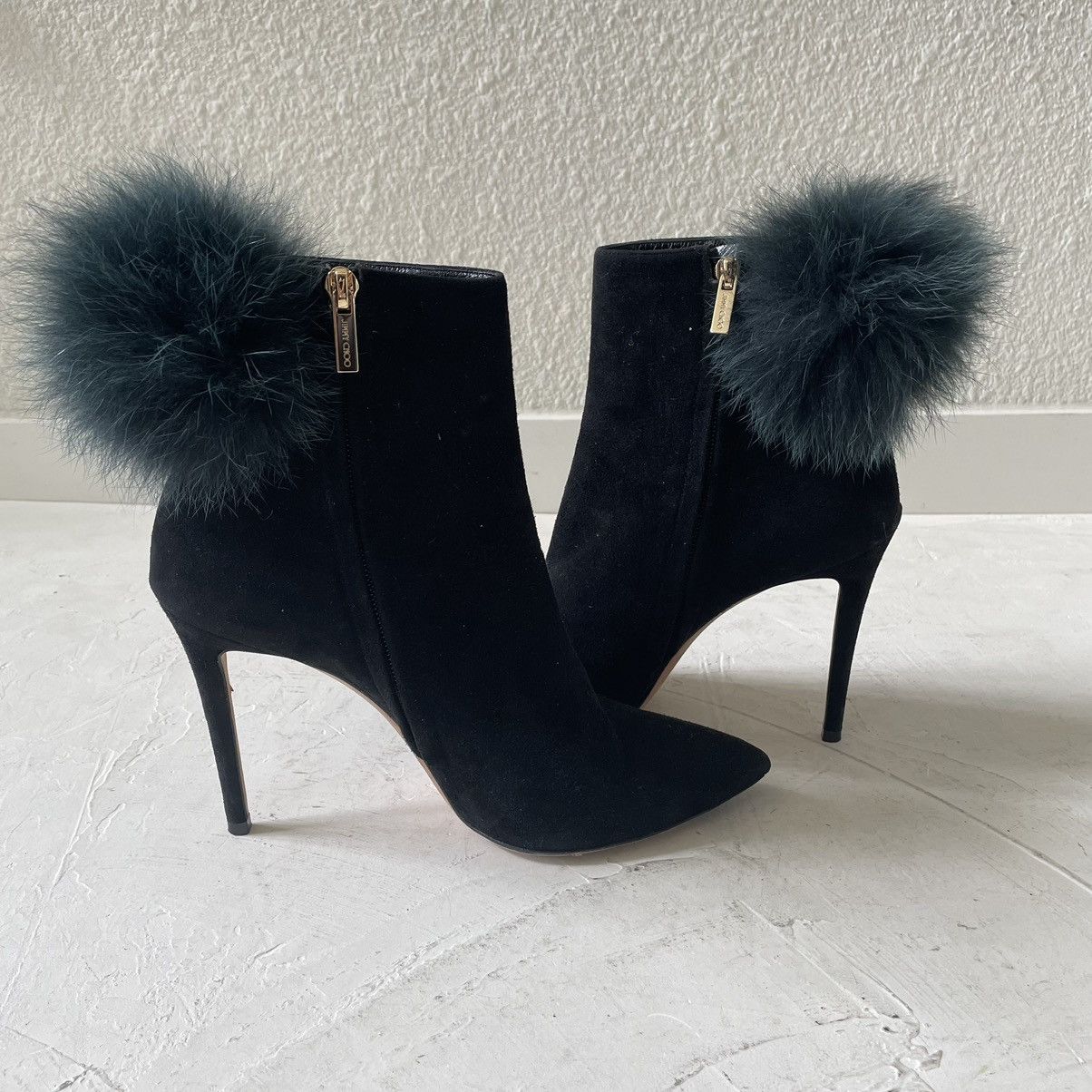 Jimmy Choo Jimmy Choo Black Velvet Boots With Pom Pom Size EU 38.5 US 8 Size US 8 / IT 38 - 13 Thumbnail