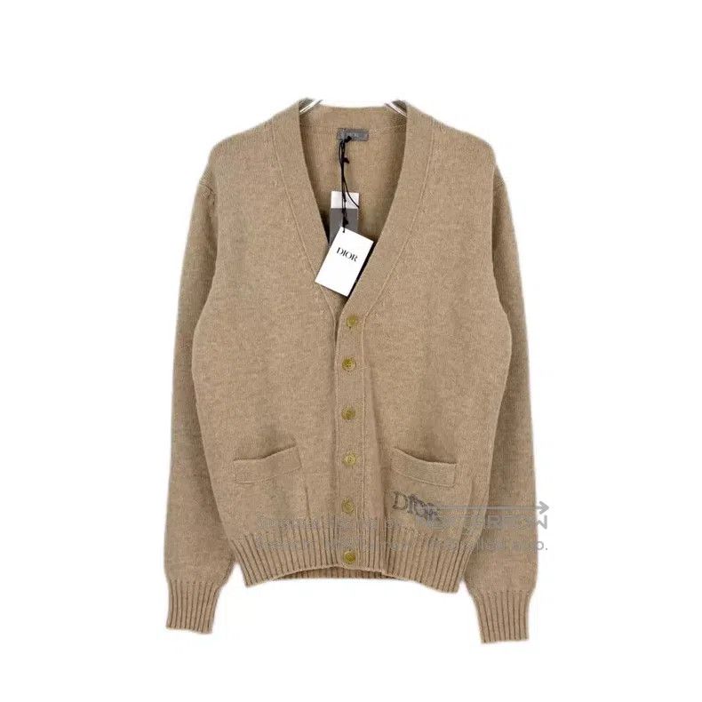 Dior Dior Oatmeal letter embroidery cardigan coat Size US M / EU 48-50 / 2 - 1 Thumbnail