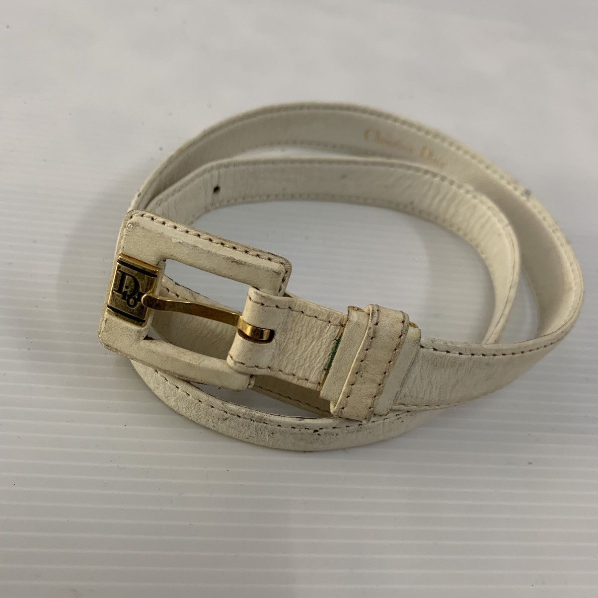 Christian Dior Monsieur CHRISTIAN DIOR White Leather Belts Size ONE SIZE - 2 Thumbnail