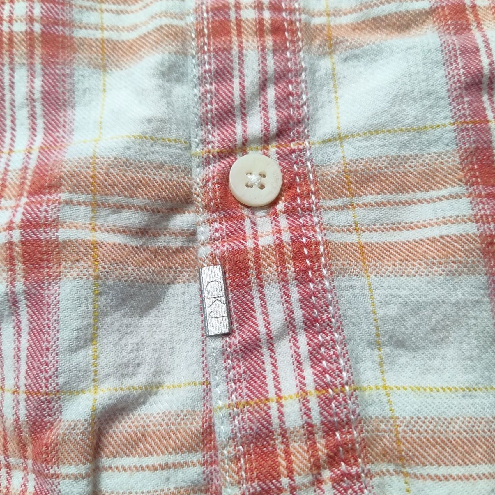 Vintage CALVIN KLEIN JEANS Button-Up Shirt Red Plaid 2XL Cotton Long Sleeve Men Size US XXL / EU 58 / 5 - 5 Thumbnail