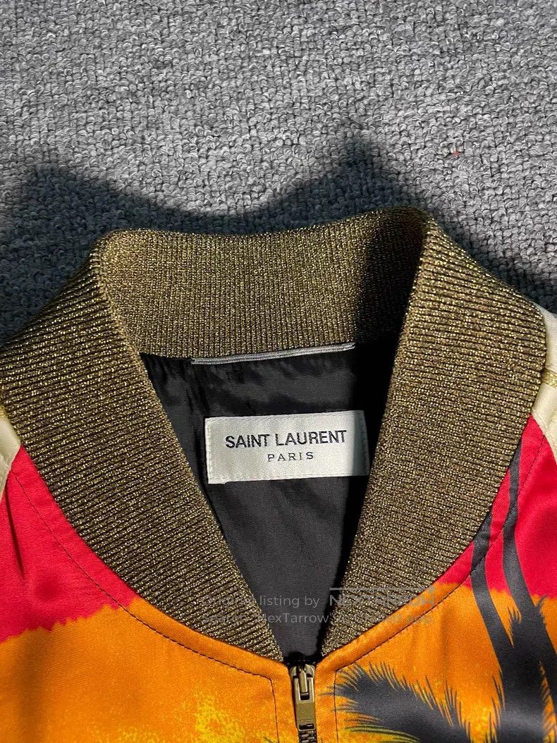 Saint Laurent Paris Saint Laurent Paris Silk Palm Tree Jacket Size US S / EU 44-46 / 1 - 4 Thumbnail