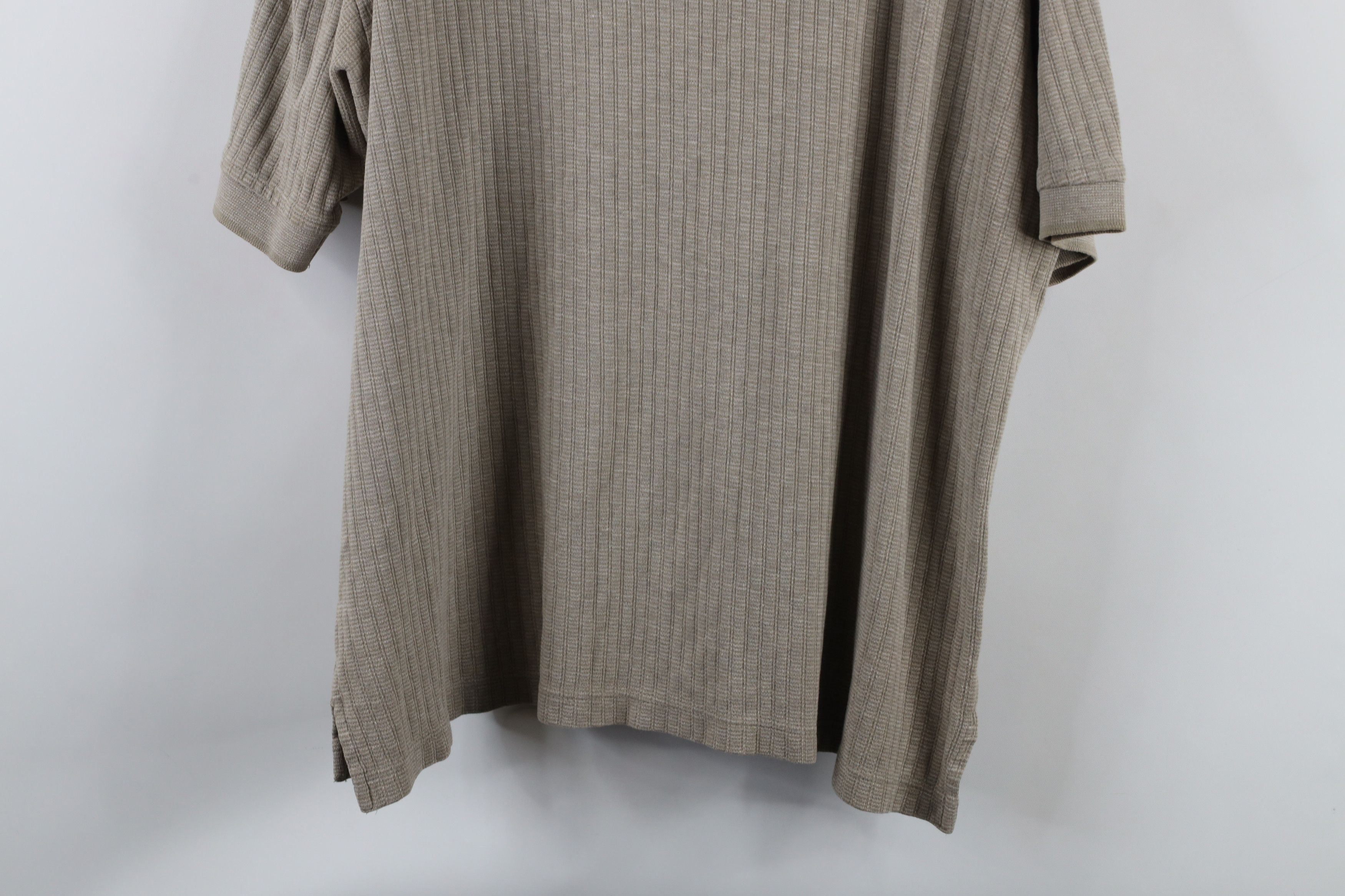 Vintage Vintage 90s Streetwear Ribbed Knit Collared Polo Beige Size US M / EU 48-50 / 2 - 7 Thumbnail