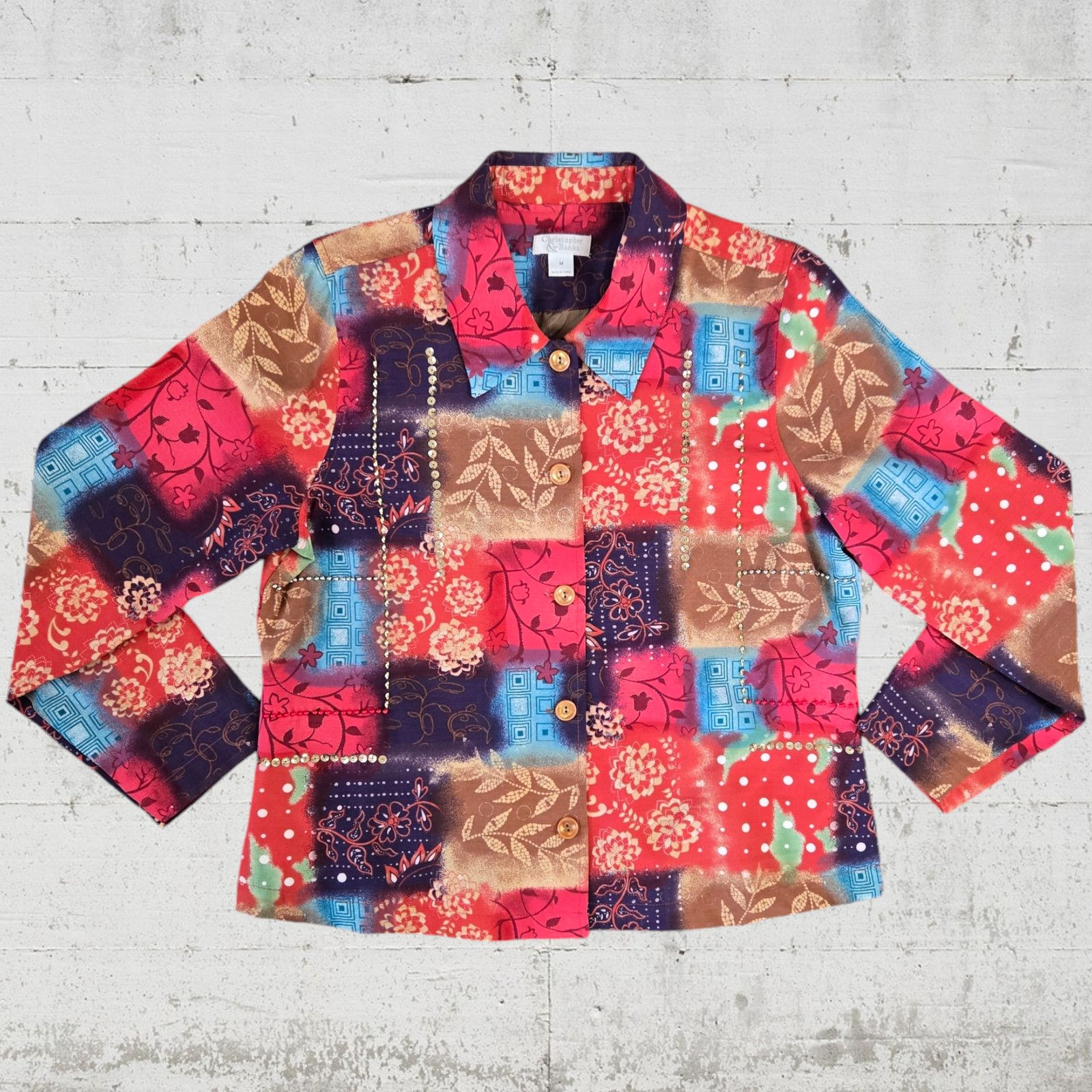 Other Floral Sequin Embroidered Colorful Jacket Size Medium Size M / US 6-8 / IT 42-44 - 2 Thumbnail