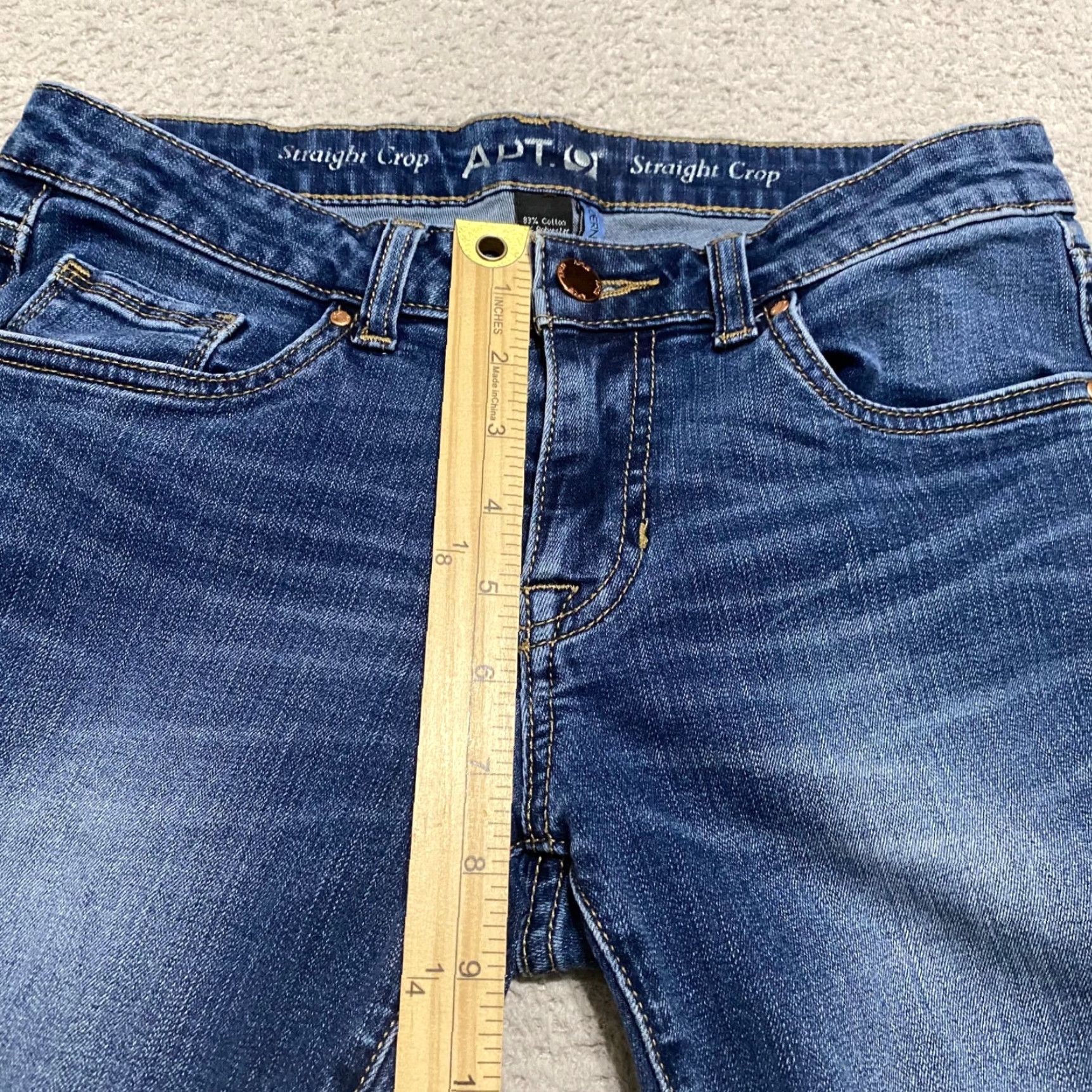 Apt. 9 Apt. 9 Womens Jeans Blue Denim Medium Wash Straight Crop Low Rise Distinct 5-Pocket Design 27 In Inseam Size 26" / US 2 / IT 38 - 7 Thumbnail