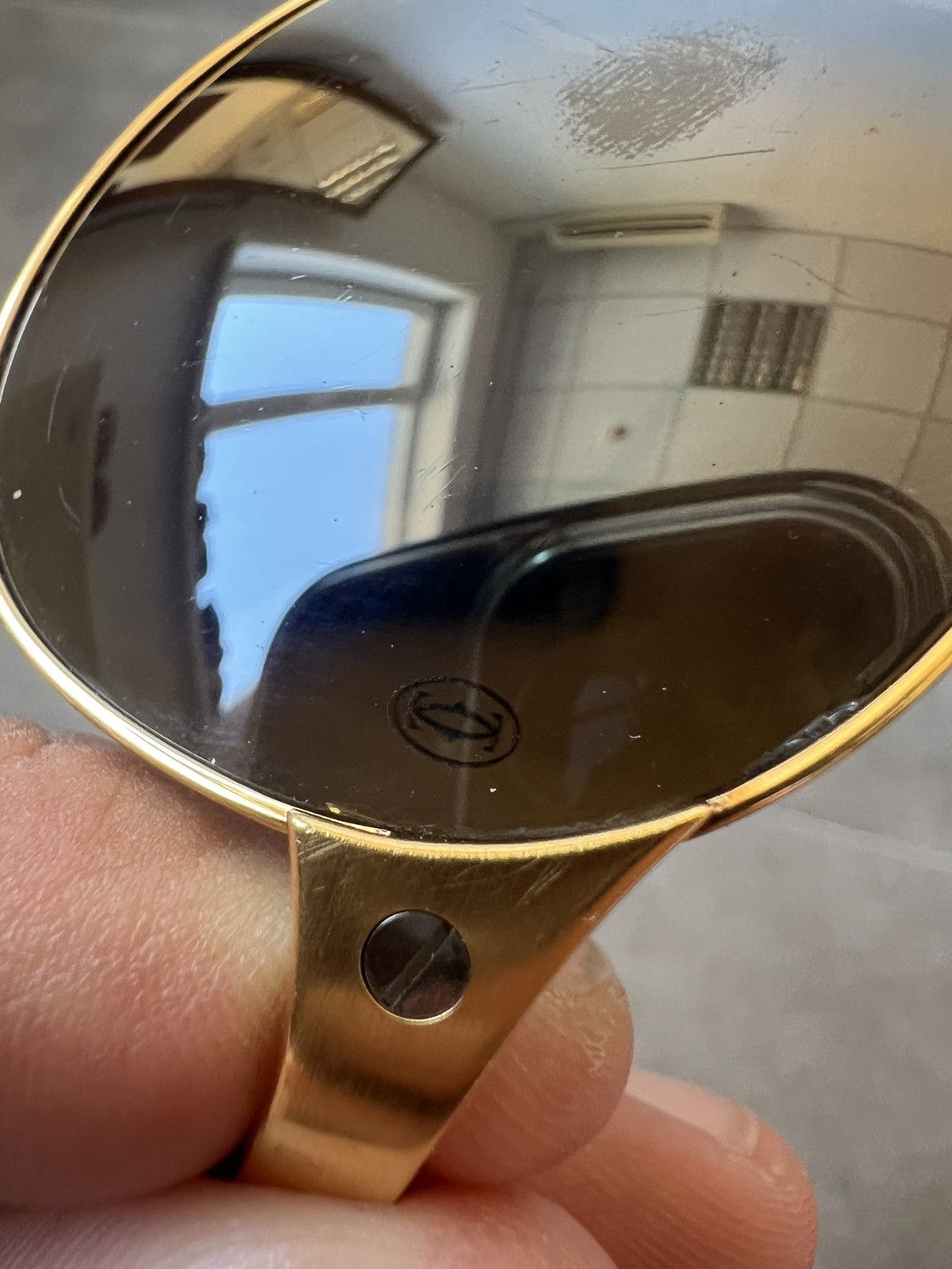 Cartier × Vintage Vintage Cartier Edition Santos-Dumont golden plated glasses Size ONE SIZE - 14 Thumbnail