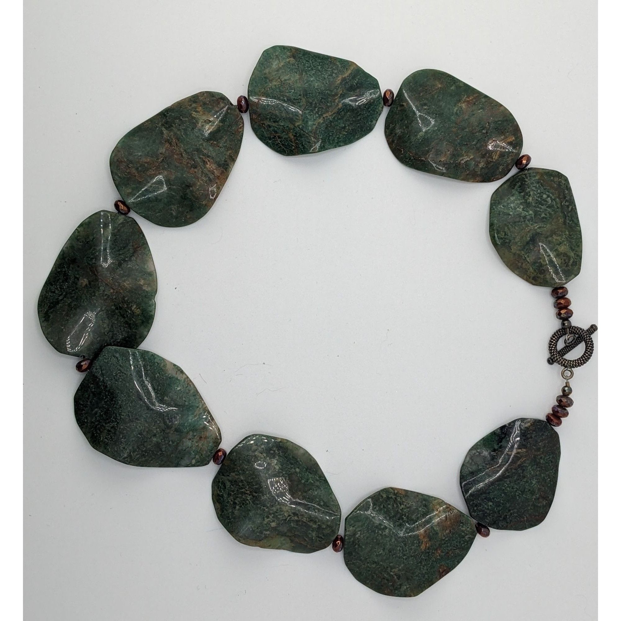 Other Vintage Chunky Green Jasper Statement Necklace Size ONE SIZE - 4 Thumbnail