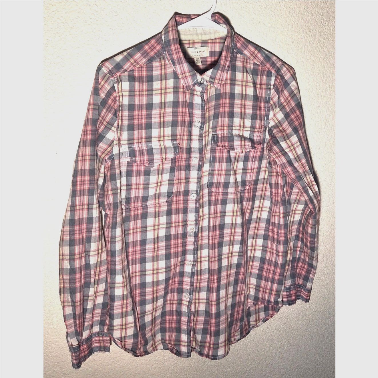 Lucky Brand Chic Lucky Brand Burgundy & Cream Button Up Shirt - Small Size US S / EU 44-46 / 1 - 2 Thumbnail