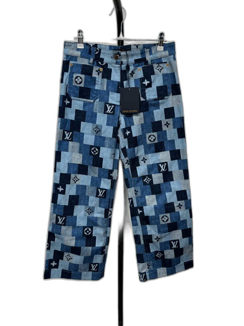 Louis Vuitton Louis Vuitton Color Block Denim Pants Blue Size US 36 / EU 52 - 1 Thumbnail