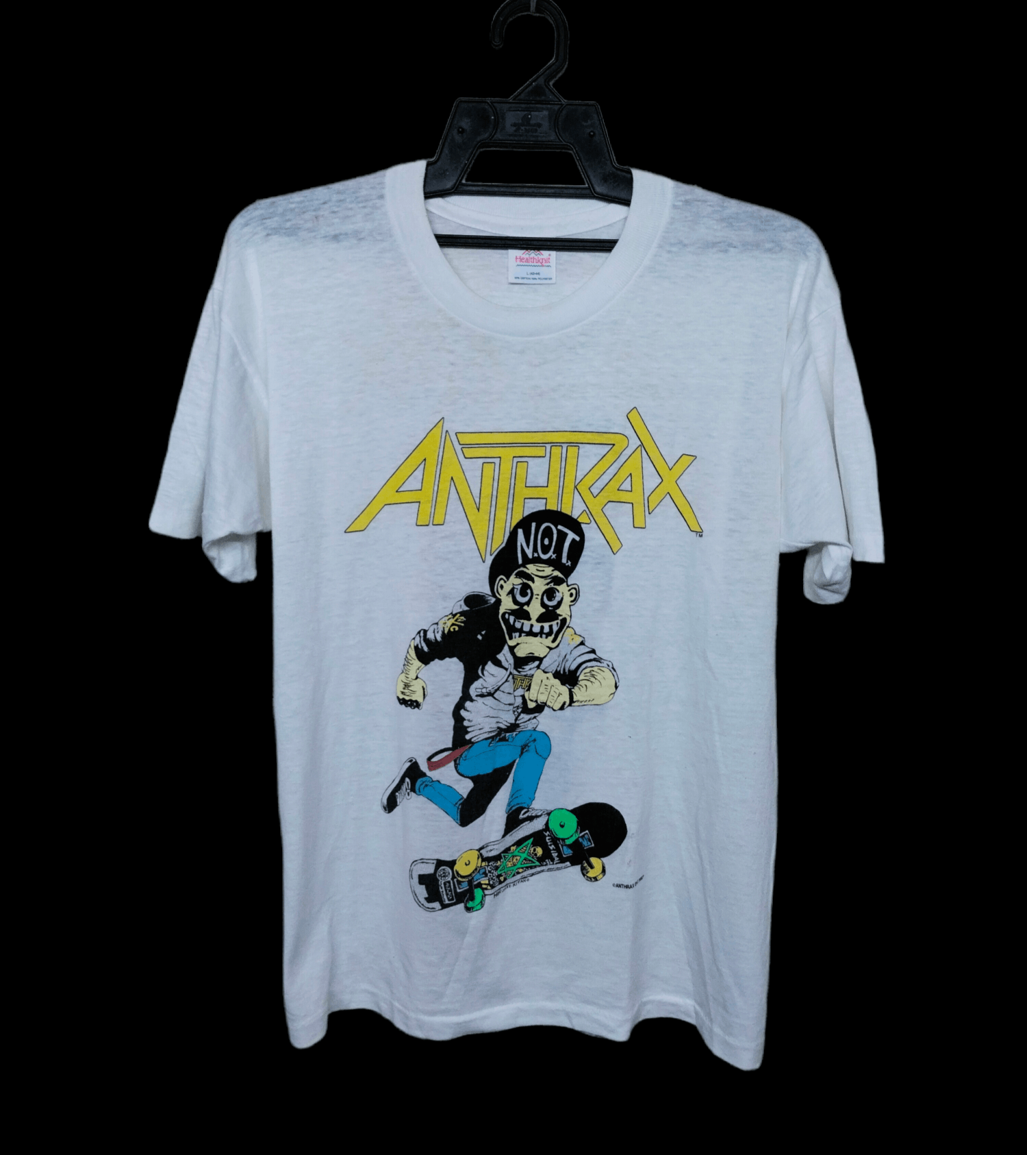 image of Band Tees x Made In USA Vintage Anthrax Moshit Up! 1987 in White, Men's (Size Medium)