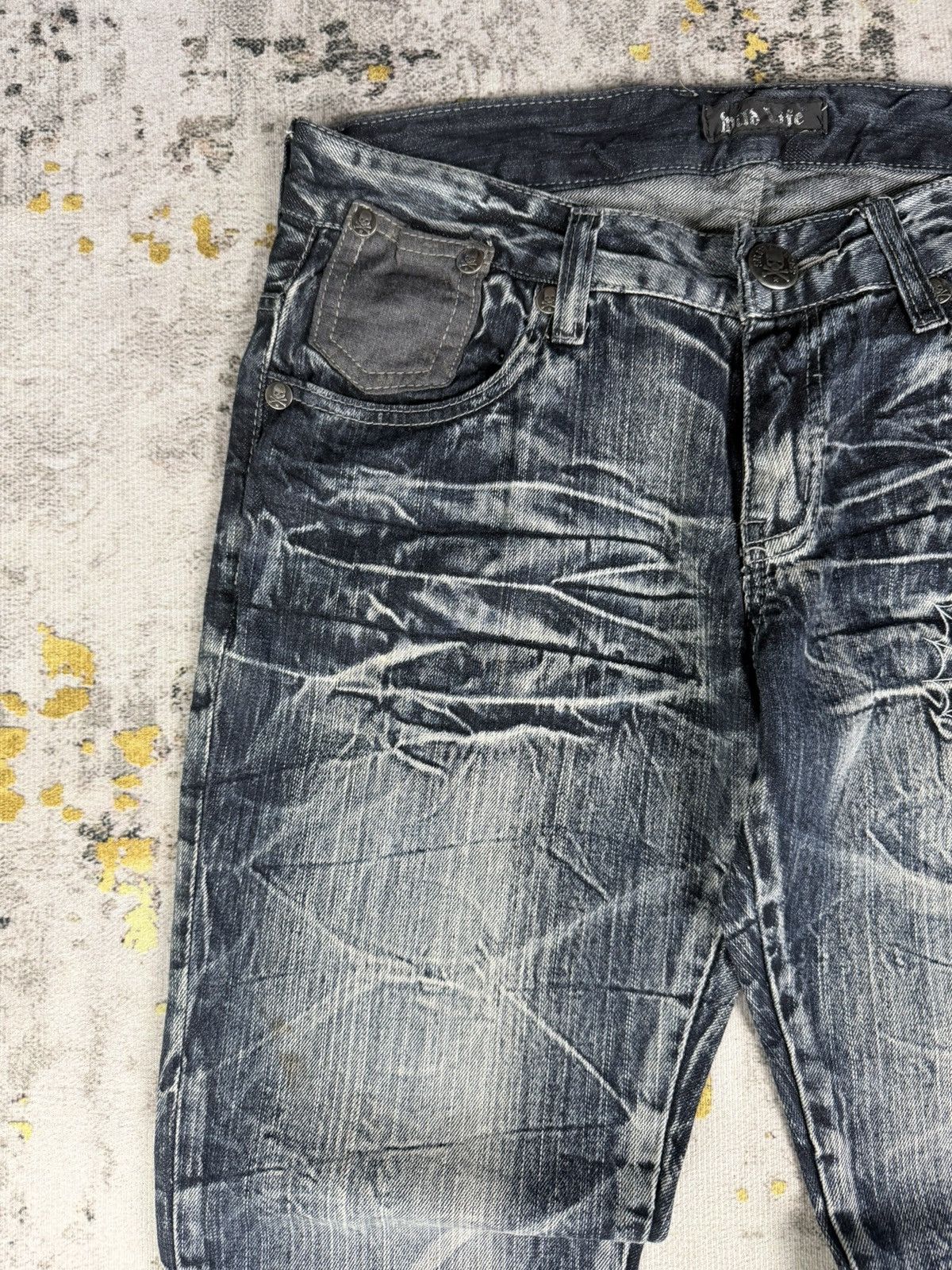 Tornado Mart 90s Vintage Flared Wild Life Clawmark Mudwash Jeans Size US 32 / EU 48 - 4 Thumbnail