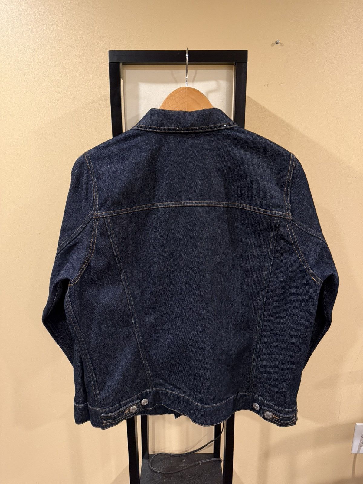 Dries Van Noten Dries Van Noten Rhinestoned Studd Navy Denim Trucker Jacket Size US L / EU 52-54 / 3 - 5 Thumbnail