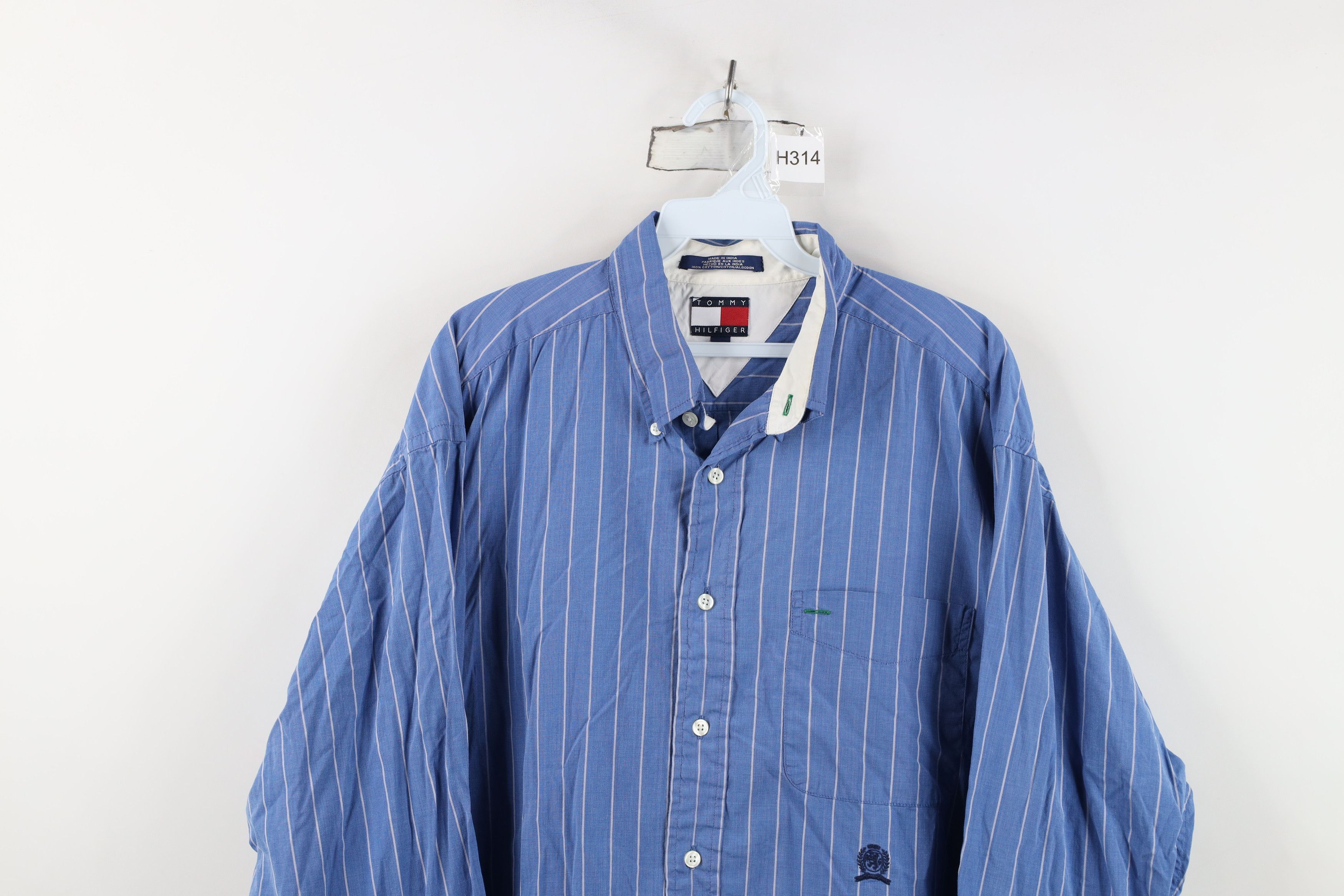 Tommy Hilfiger Vintage 90s Tommy Hilfiger Cotton Oxford Button Down Shirt Size US L / EU 52-54 / 3 - 2 Thumbnail