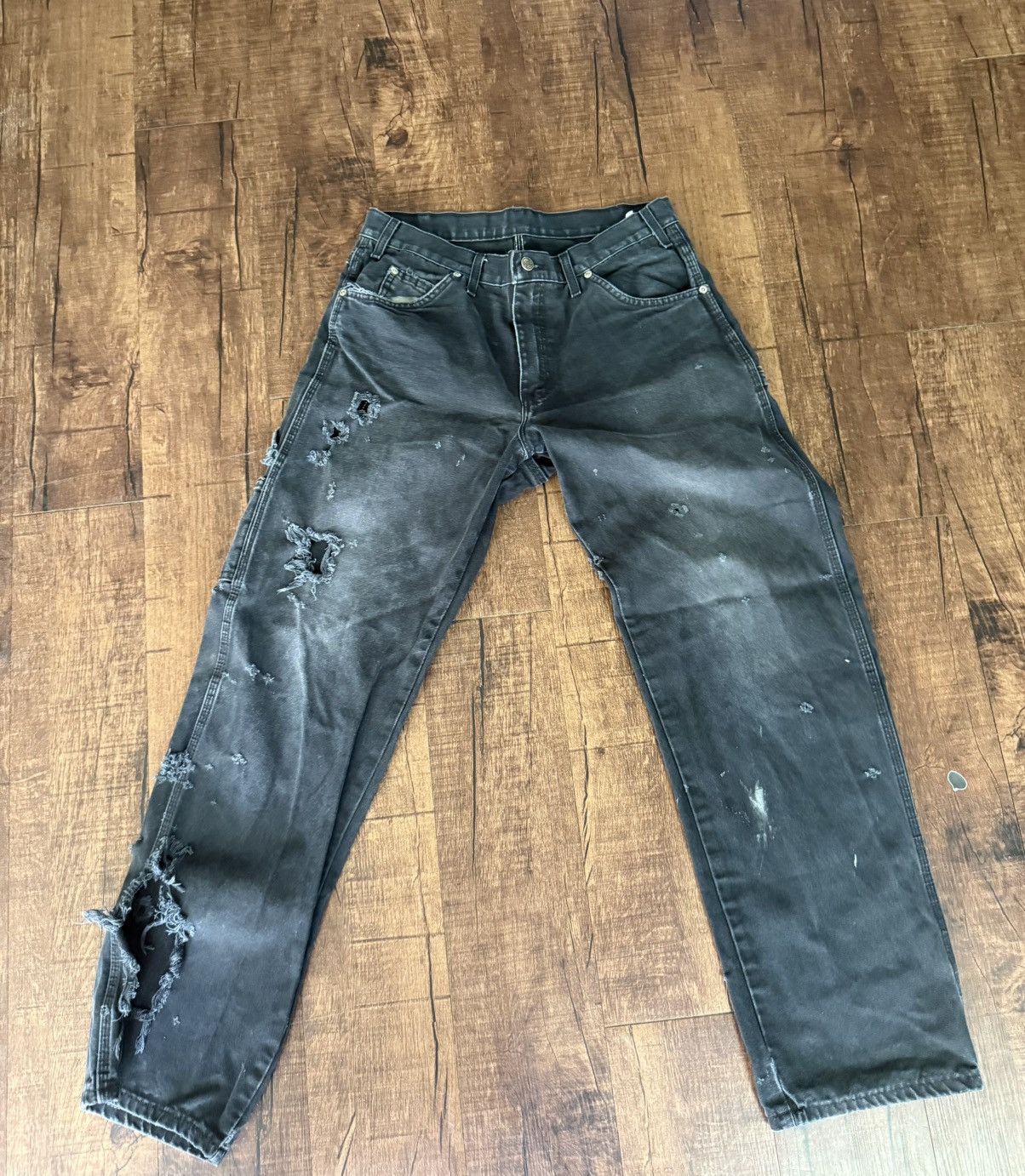 Dickies Black Demin Distressed Dickies Carpenter Pants Size US 32 / EU 48 - 1 Thumbnail
