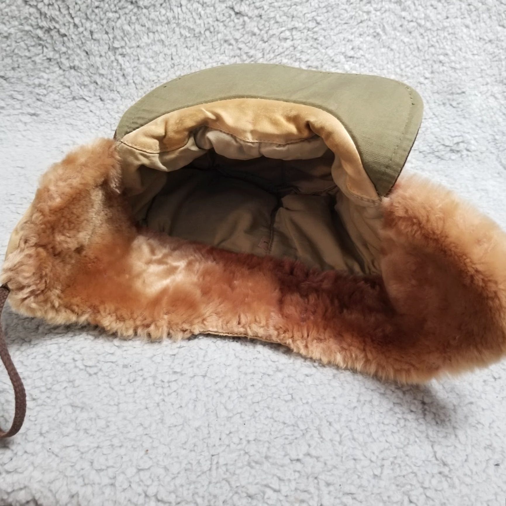 Vintage VINTAGE Aviator Trapper Hat Leather & Shearling Mens Large Brown Paul Leinburd Crowncap Hat Adult Large Brown Leather Bill Size ONE SIZE - 6 Thumbnail