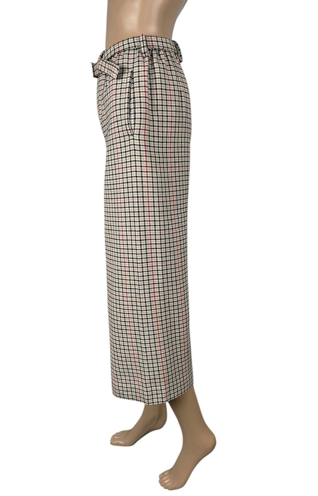 Maje Maje Poldi Plaid Wide Leg Cropped Pants Cotton-Wool size 34 Size 25" / US 0 / IT 36 - 5 Thumbnail