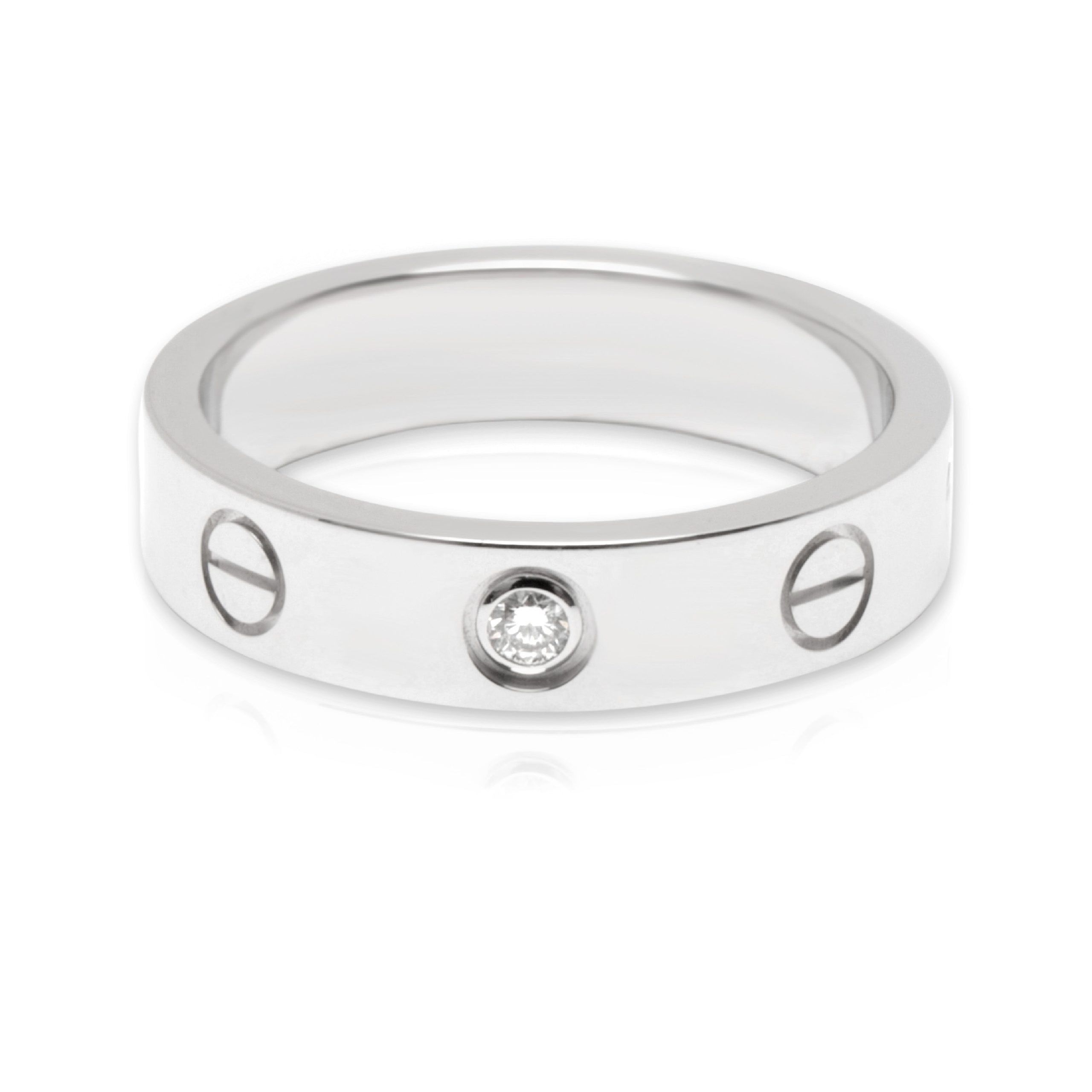 image of Cartier Love Diamond Band In 18Kt White Gold 0.03 Ctw, Women's