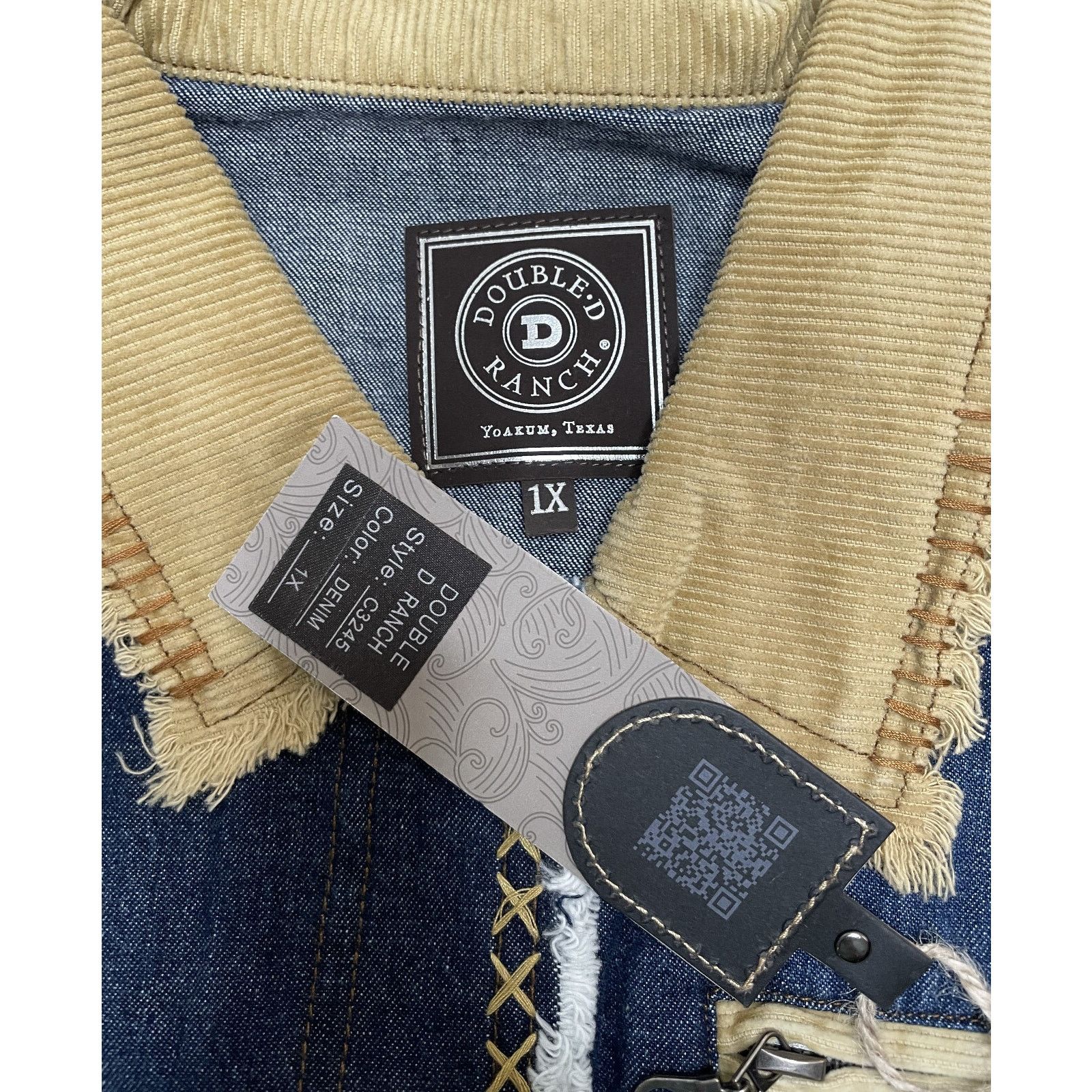 Double D Ranch Double D Ranch Crossing the Brazos Denim Jacket 1X NWT Patch Size XL / US 12-14 / IT 48-50 - 13 Thumbnail
