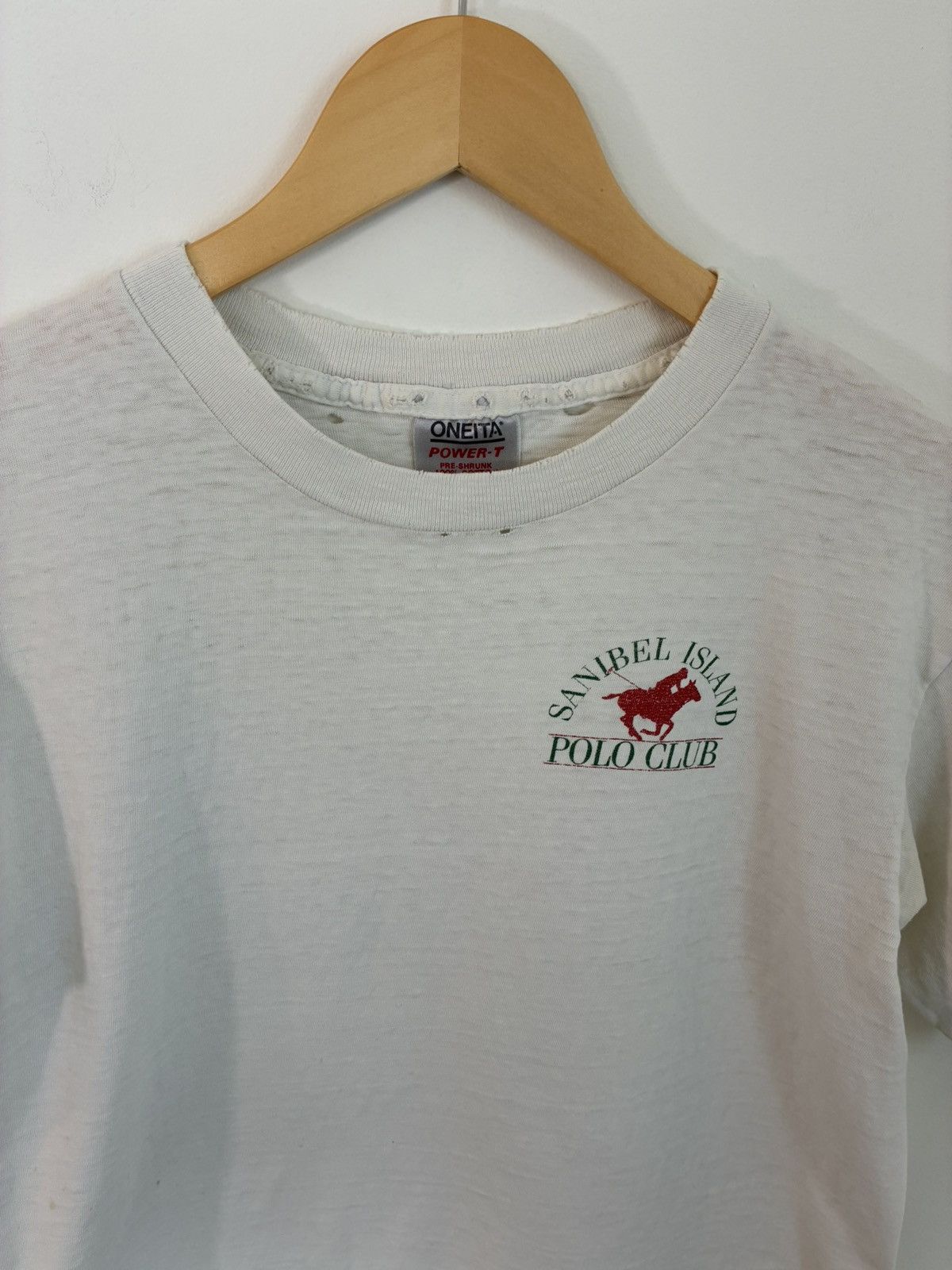 Vintage Thrashed Single Stitch Sanibel Polo Club Faded Tee Size US L / EU 52-54 / 3 - 4 Thumbnail