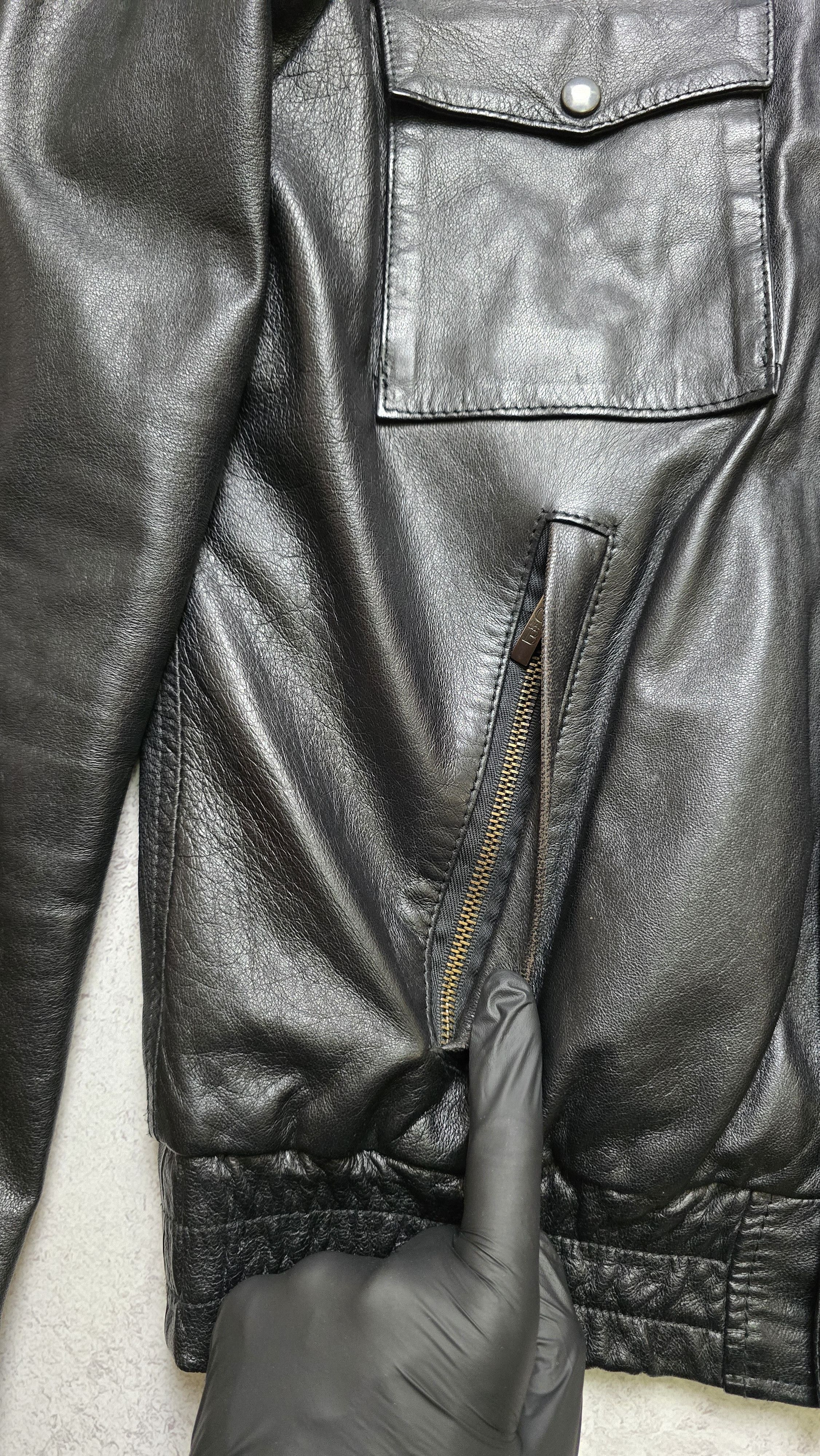 Other Floriani Vera Pelle Leather Bomber Jacket Full Zip Military Size US XL / EU 56 / 4 - 8 Thumbnail