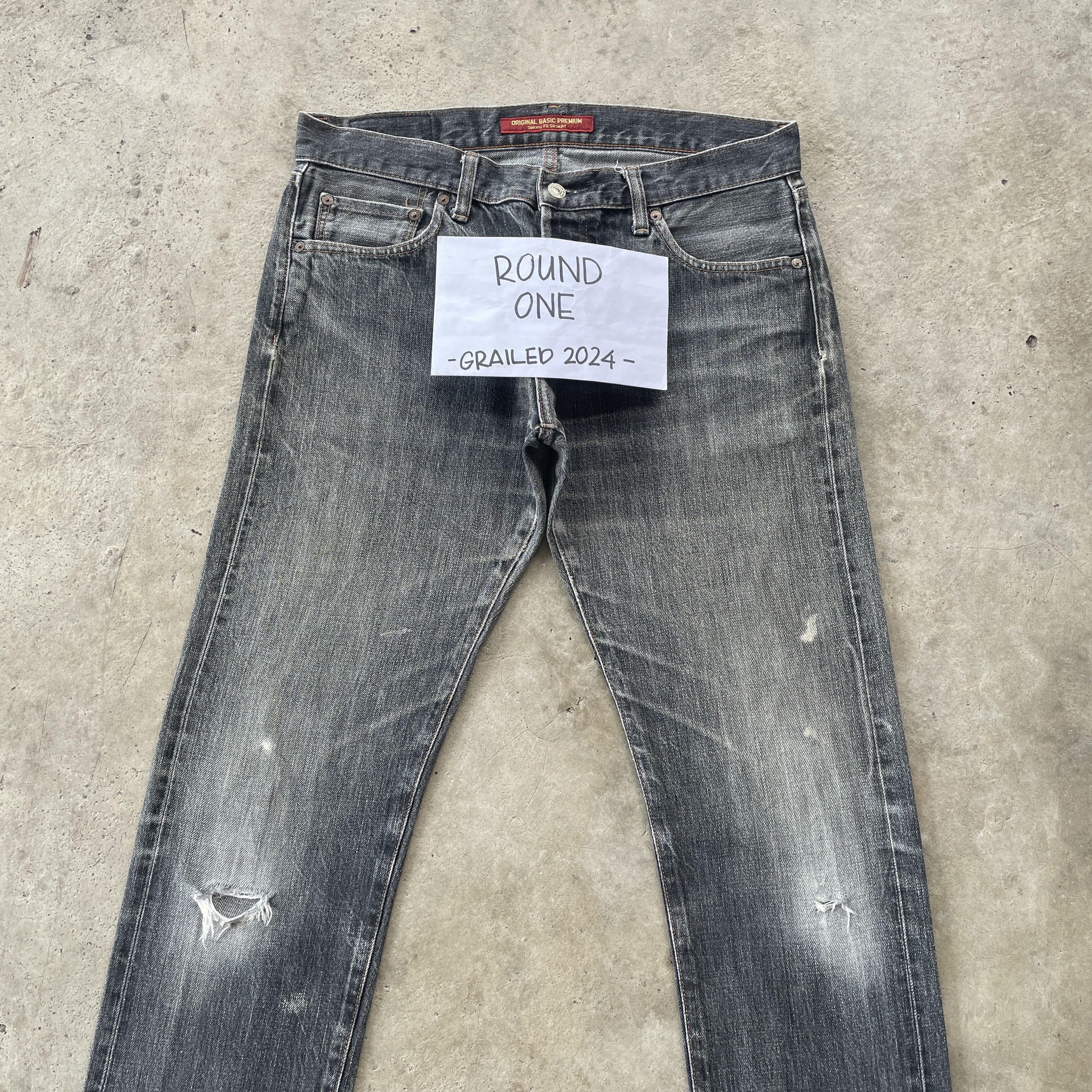 Japanese Brand × Vintage VINTAGE JAPANESE DISTRESSED FADED BLACK JEAN PANTS DENIM W34 Size US 34 / EU 50 - 3 Thumbnail