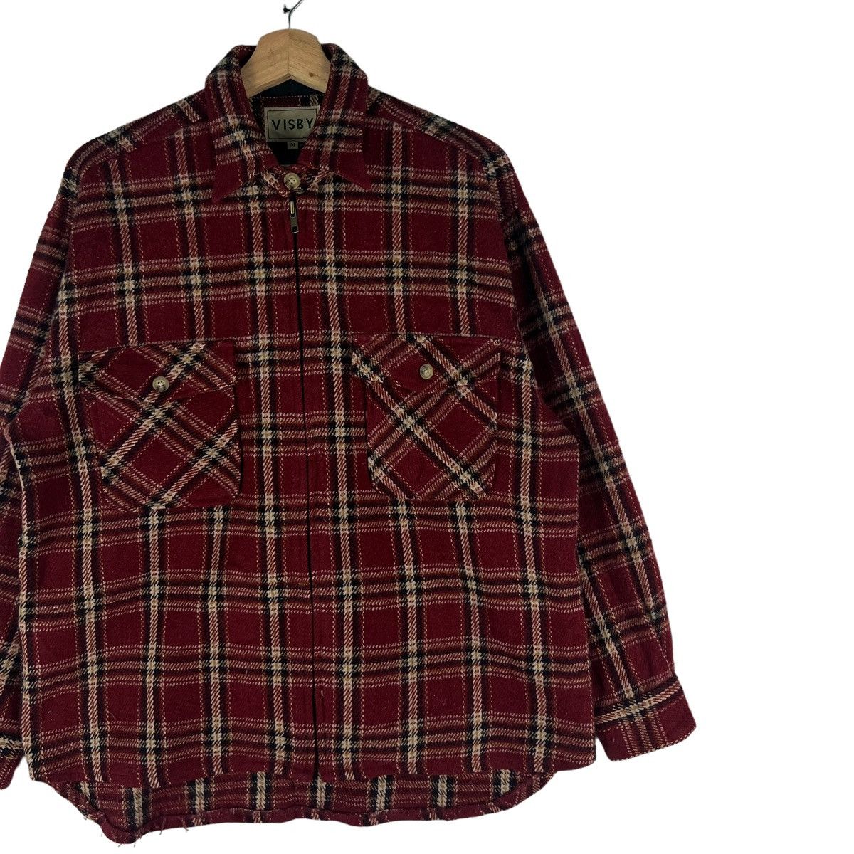 Flannel 🔥90’s Vtg Flannel Jacket Wool Visby Issey Miyake Japan Size US M / EU 48-50 / 2 - 3 Thumbnail
