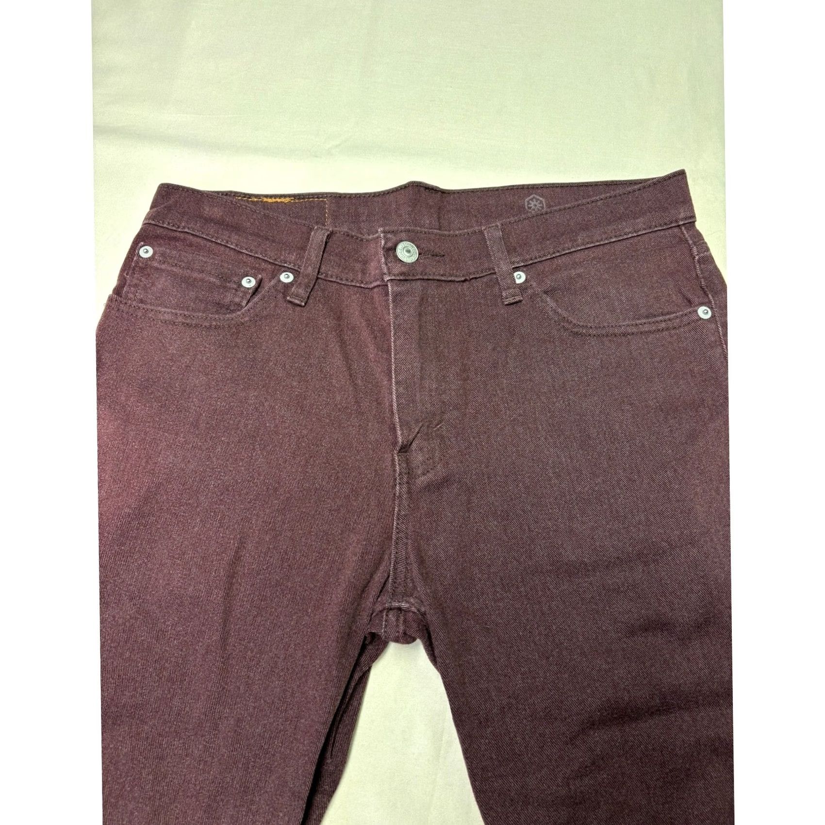Levi's Levis 511 Slim Fit Jeans Mens 31x32 Burgundy Maroon Stretch Denim 04511-5065 Size US 31 - 2 Thumbnail