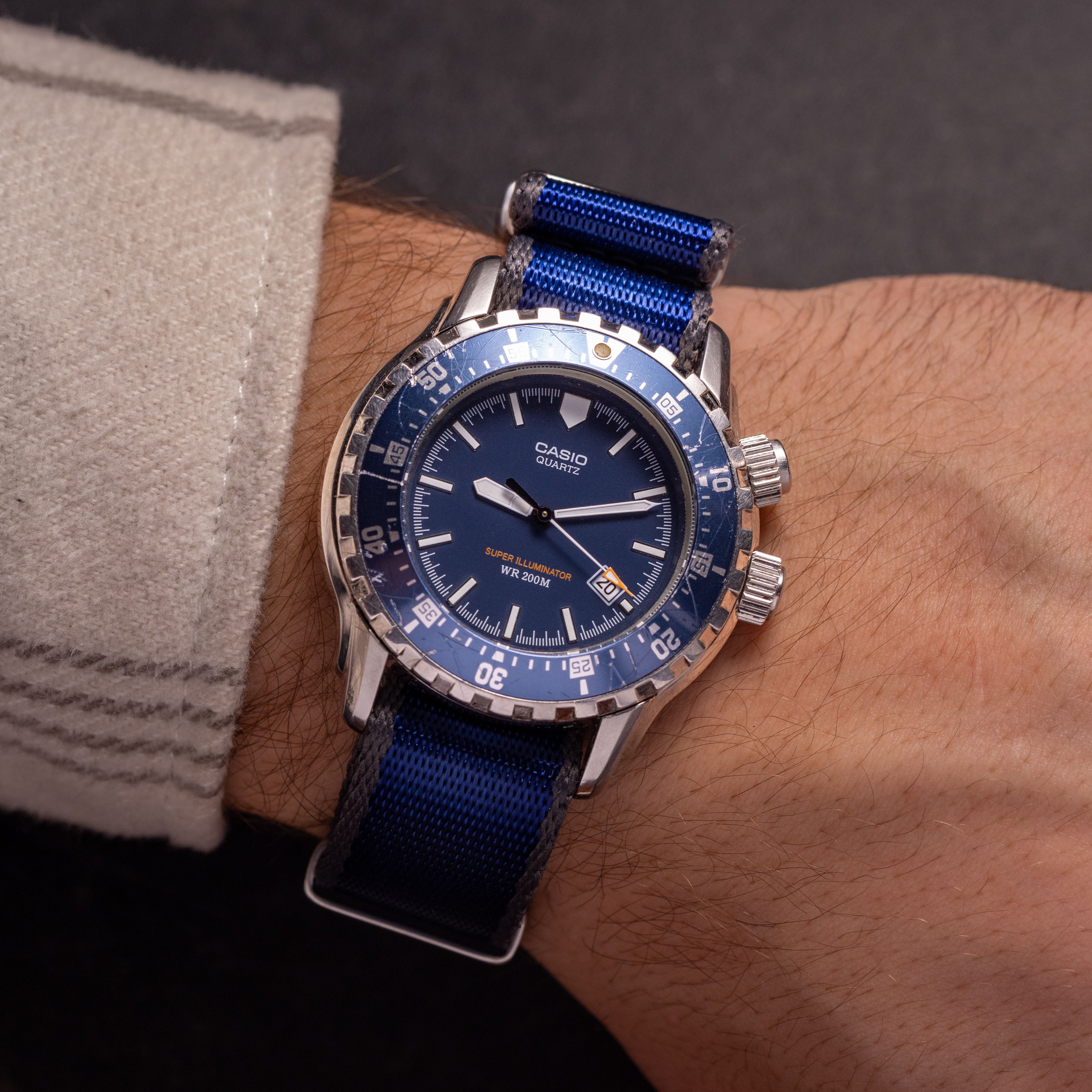 Casio Casio Blue Super Illuminator 1990's Size 40 - 2 Thumbnail