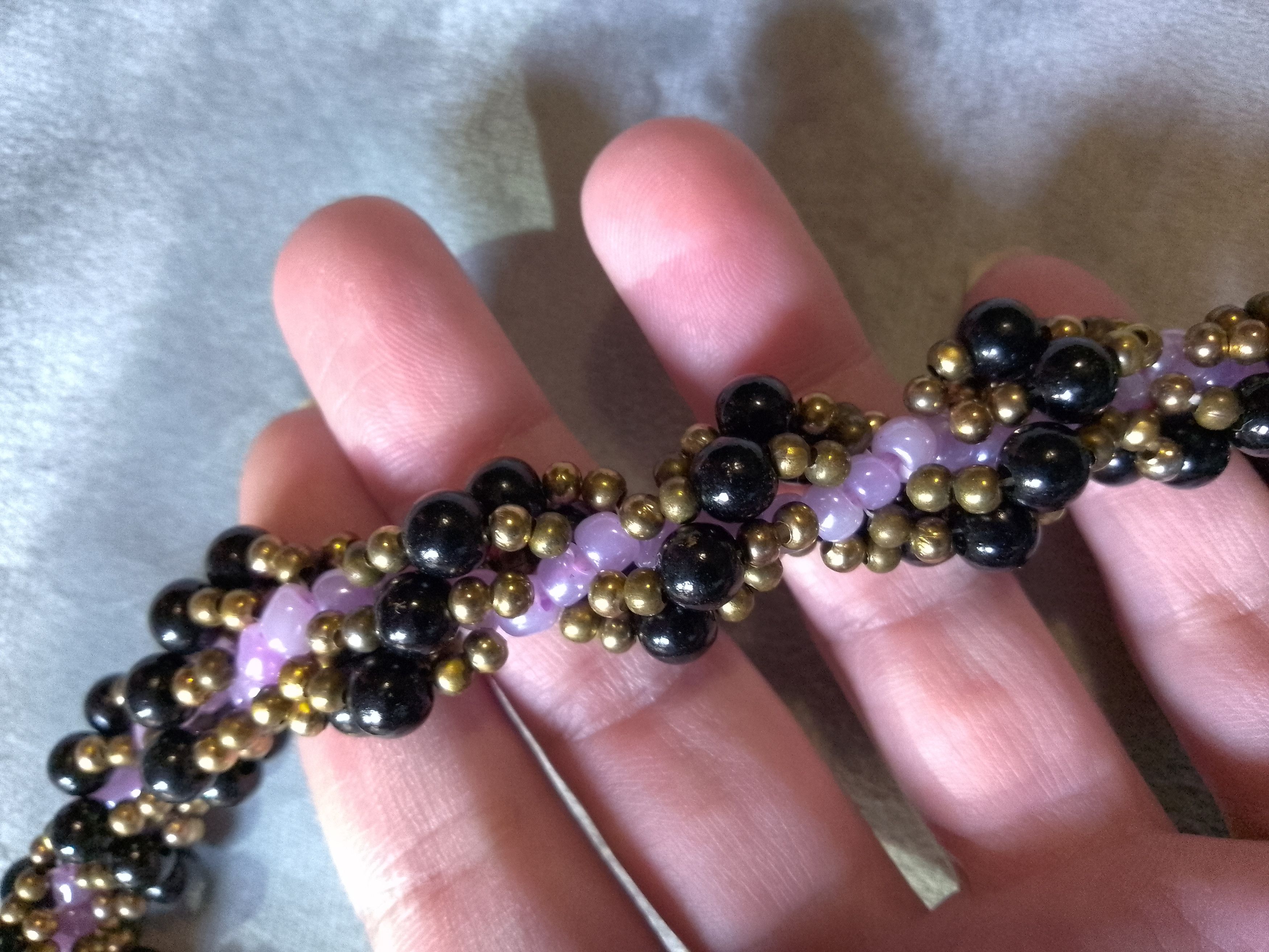 Handmade Necklace Black Pearls Tubular Vintage Style Elegant Size ONE SIZE - 5 Thumbnail