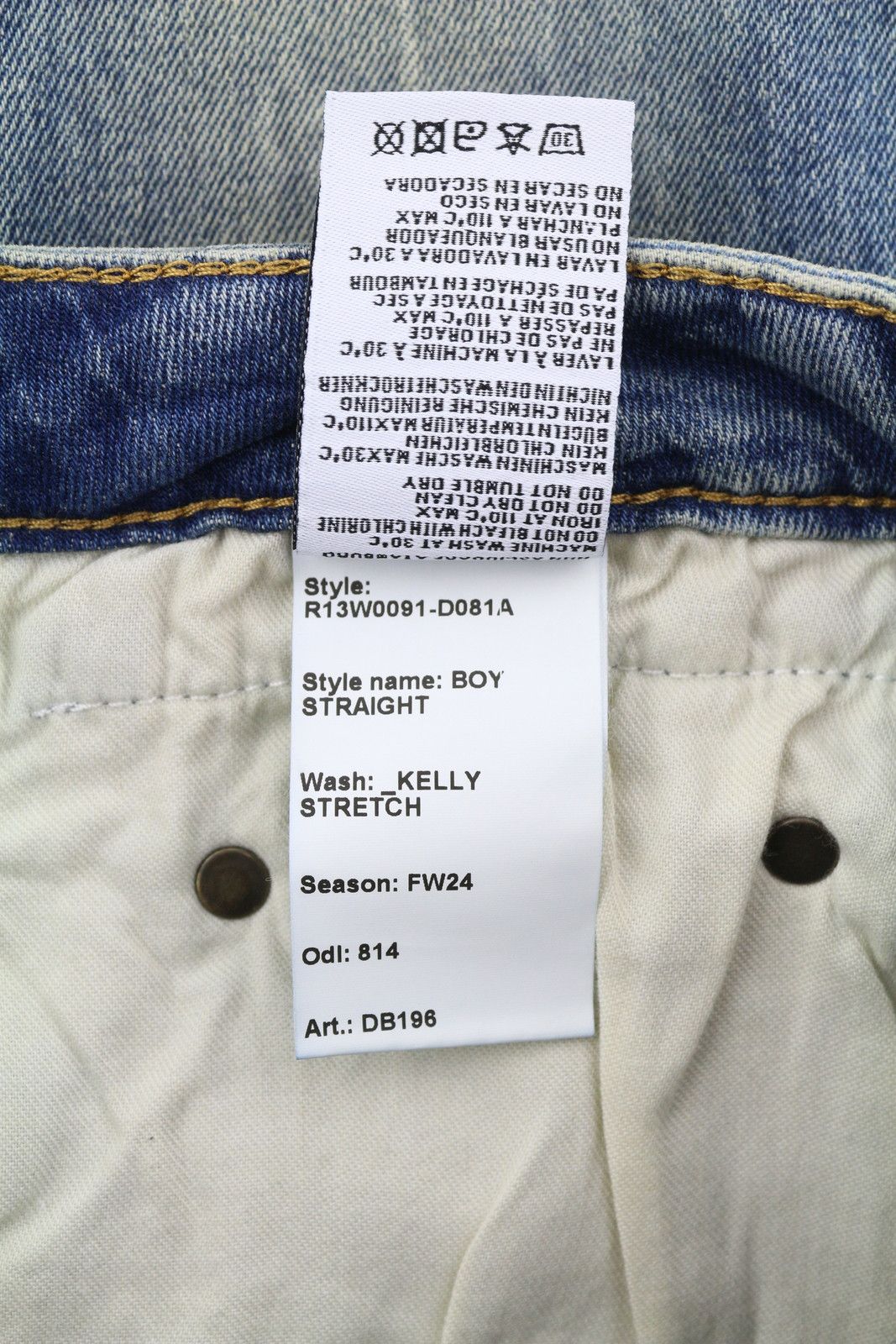 R13 BOY STRAIGHT 26 Ankle Cropped Washed Blue Kelly 84490 Size 26" / US 2 / IT 38 - 10 Thumbnail