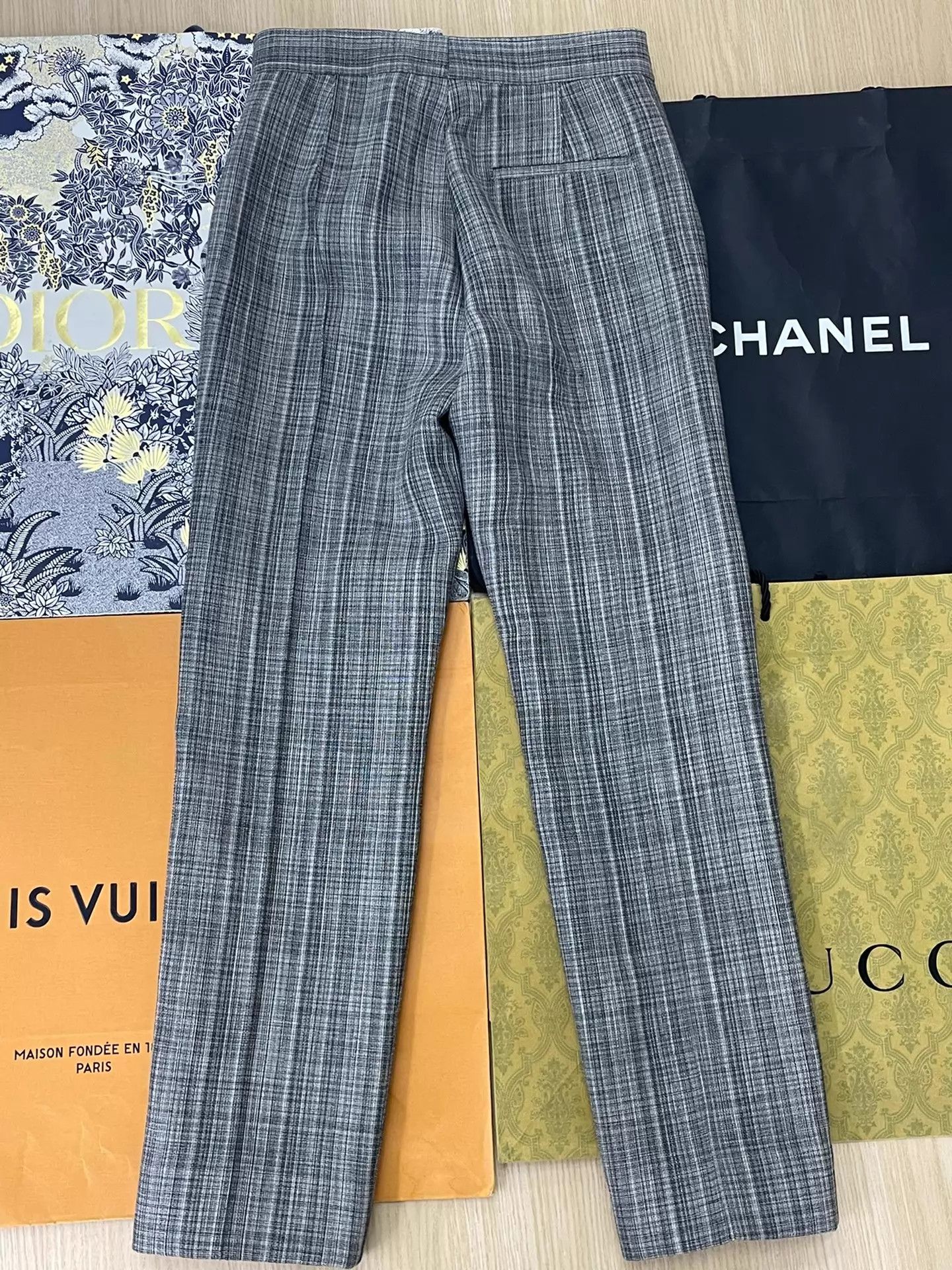 Celine Celine Color-Blocked Checked Suit Pants 36 English Size 25" / US 0 / IT 36 - 2 Thumbnail