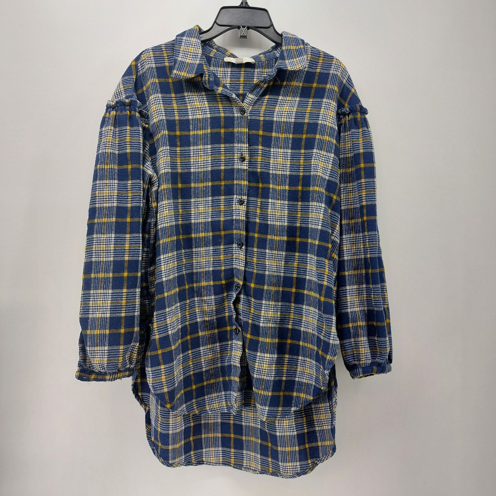 Other Weekend Suzanne Betro Navy Blue Yellow Flannel Ruffled XL Size XL / US 12-14 / IT 48-50 - 1 Thumbnail