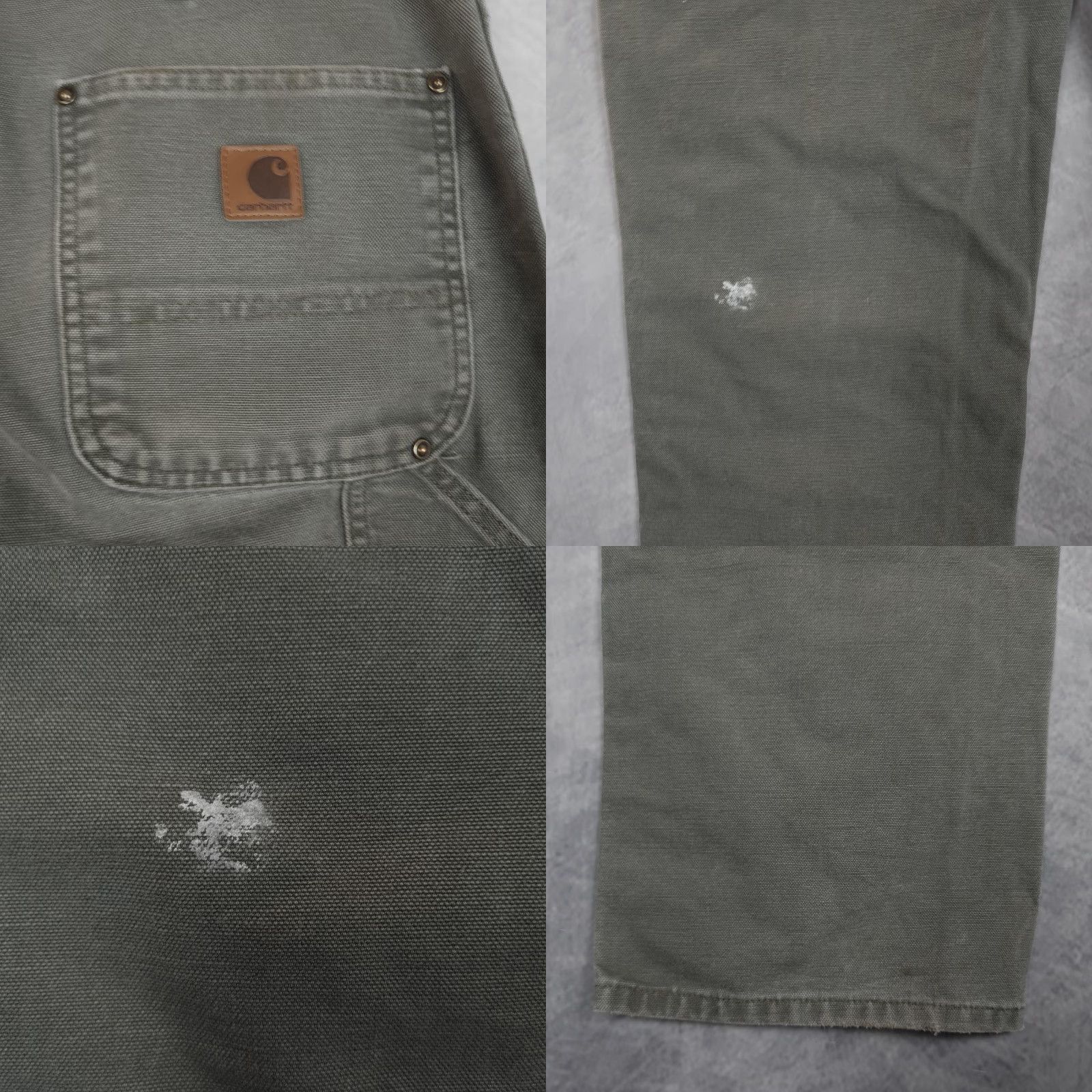 Carhartt VINTAGE Carhartt Pants Mens 35 Green Canvas Original Dungaree Fit Workwear Carpenter Straight Leg Pockets Size US 35 - 10 Thumbnail
