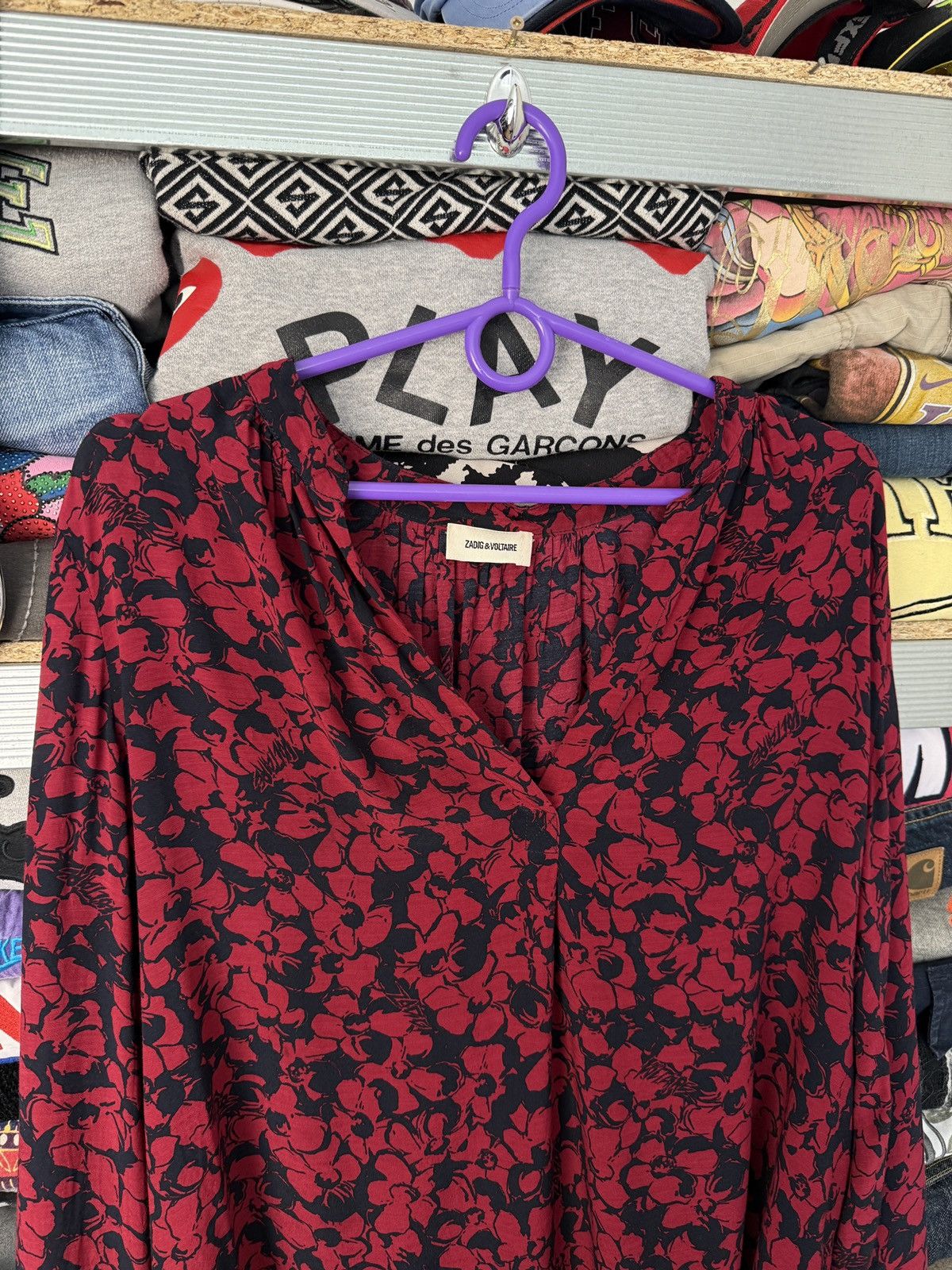 Zadig & Voltaire Zadig & Voltaire Travolta 3/4 Sleeve Monogram Blouse Size M / US 6-8 / IT 42-44 - 3 Thumbnail
