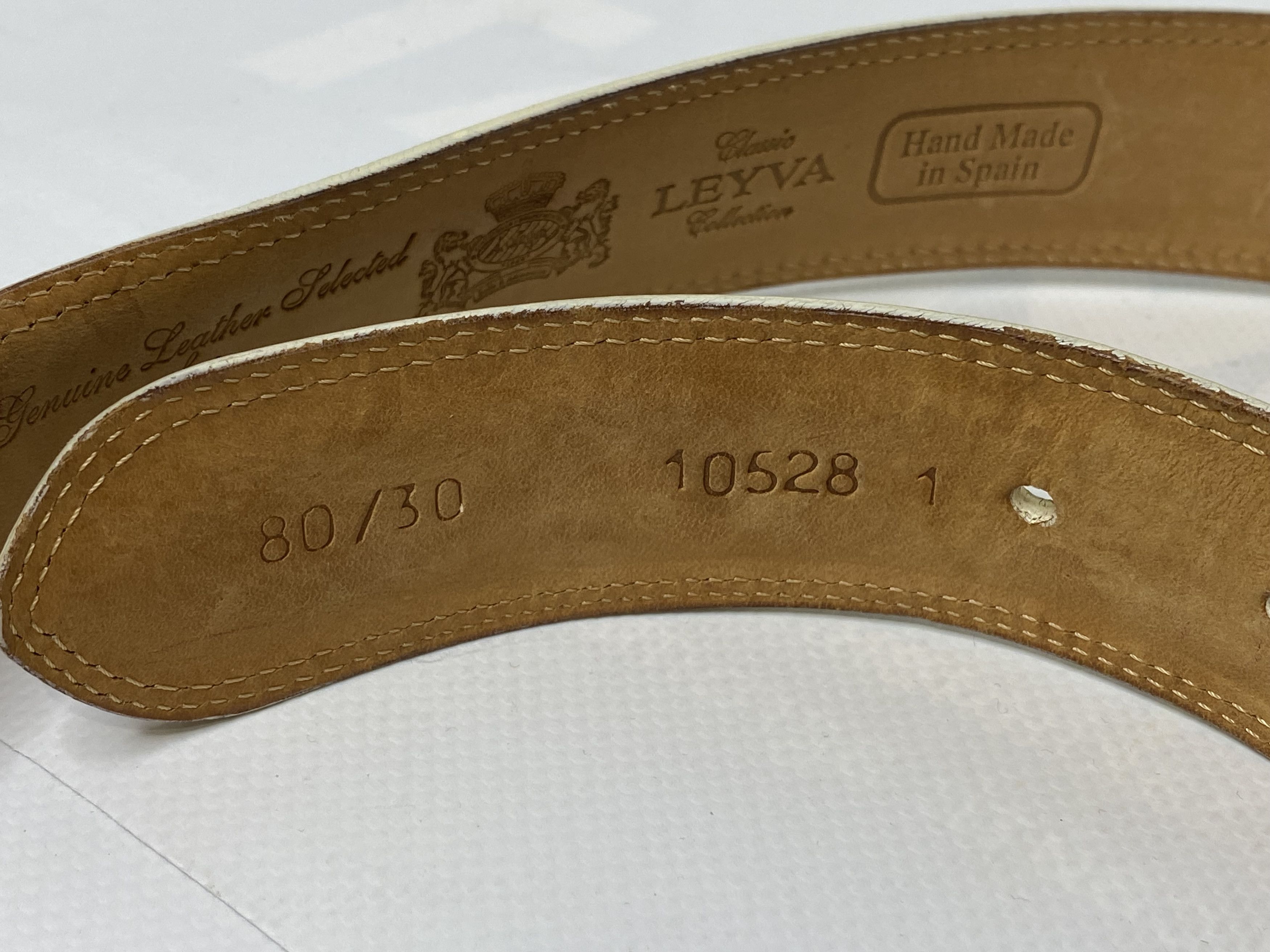 Handmade × Leather LEYVA BELT 100% LEATHER HAND MADE IN SPAIN 91 CM Size ONE SIZE - 4 Thumbnail