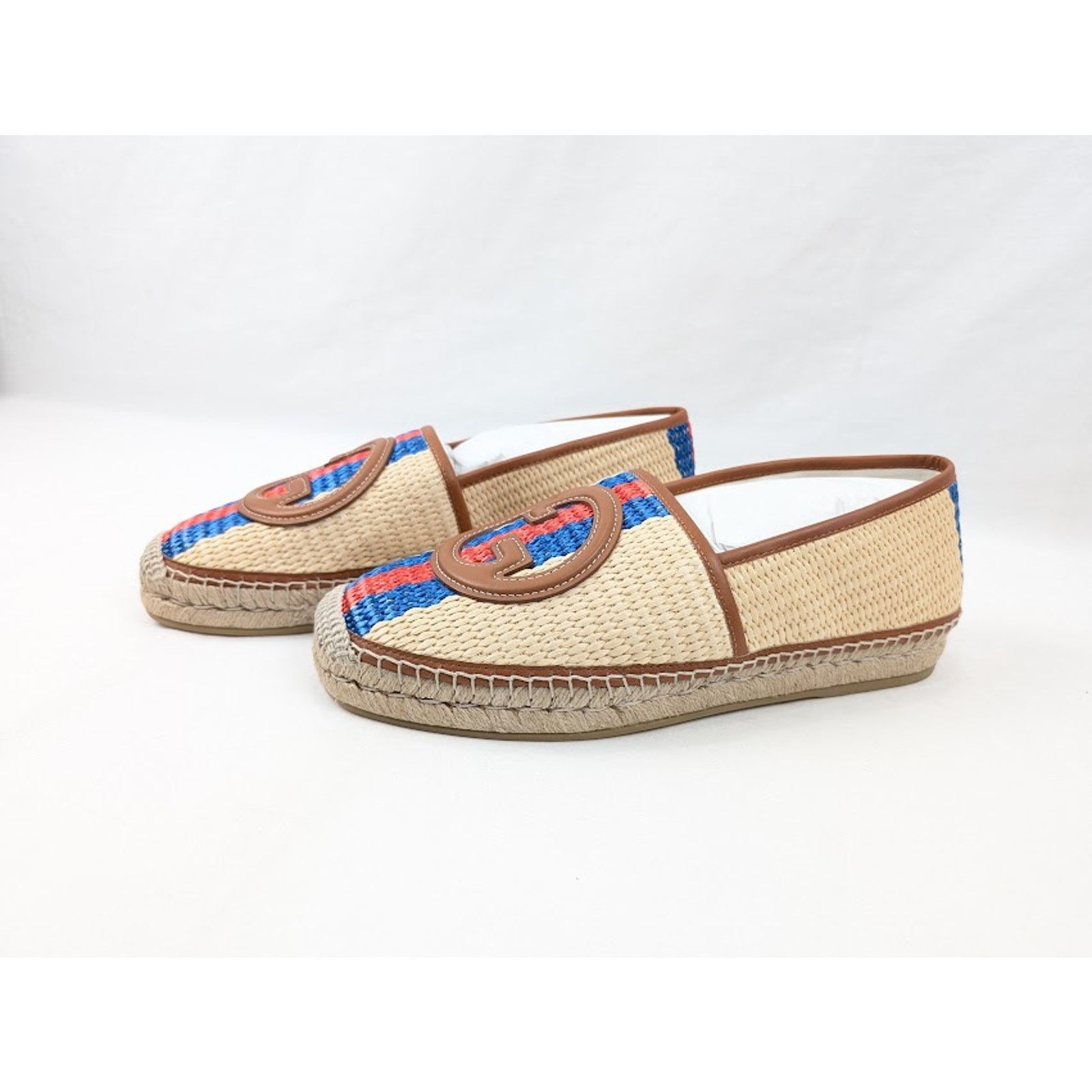 Gucci o1rshd1 Interlocking G Raffia Espadrilles in Multicolor Size US 9 / EU 42 - 14 Thumbnail