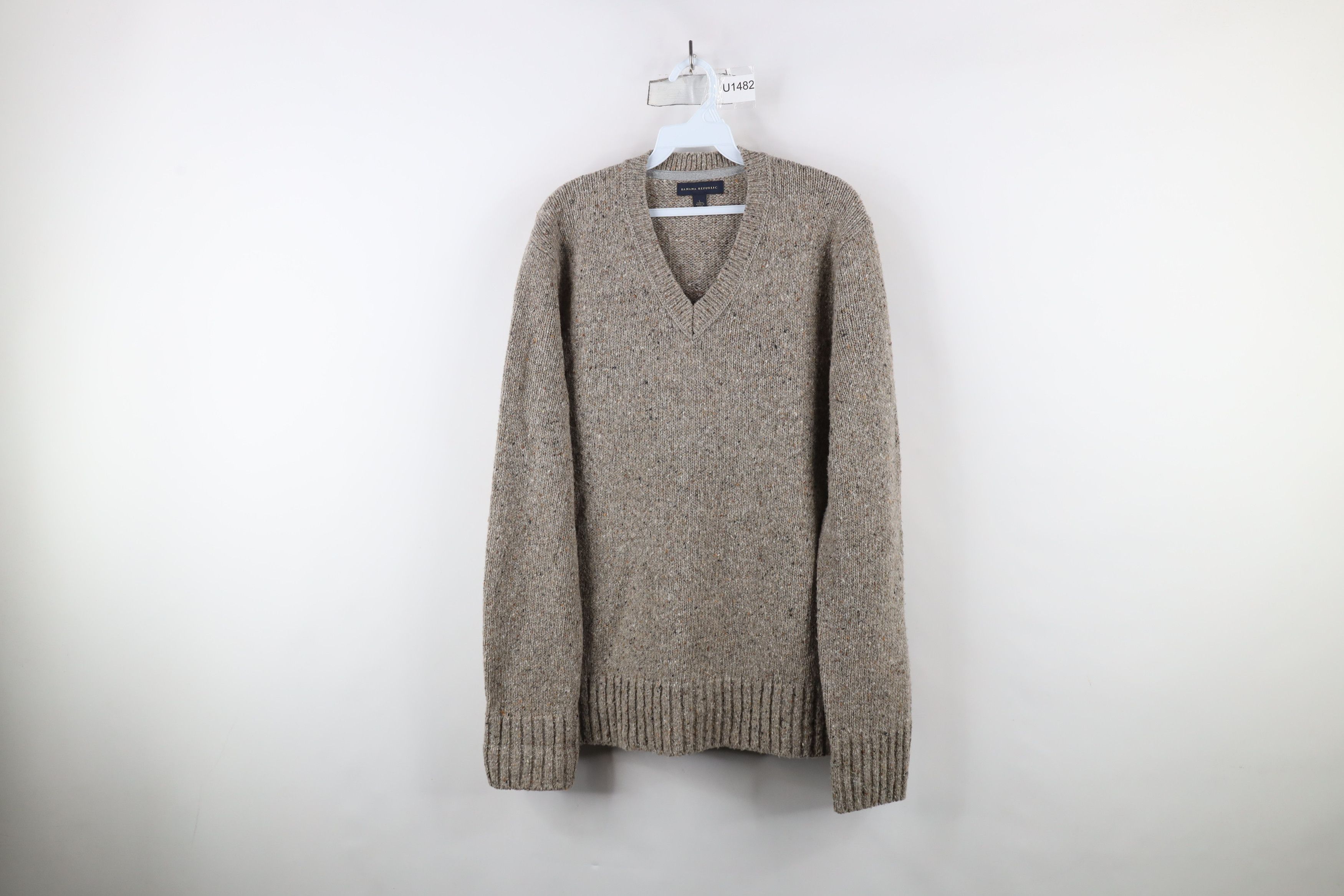 Banana Republic × Vintage Vintage Y2K Banana Republic Wool Blend Knit V-Neck Sweater Size US L / EU 52-54 / 3 - 1 Thumbnail